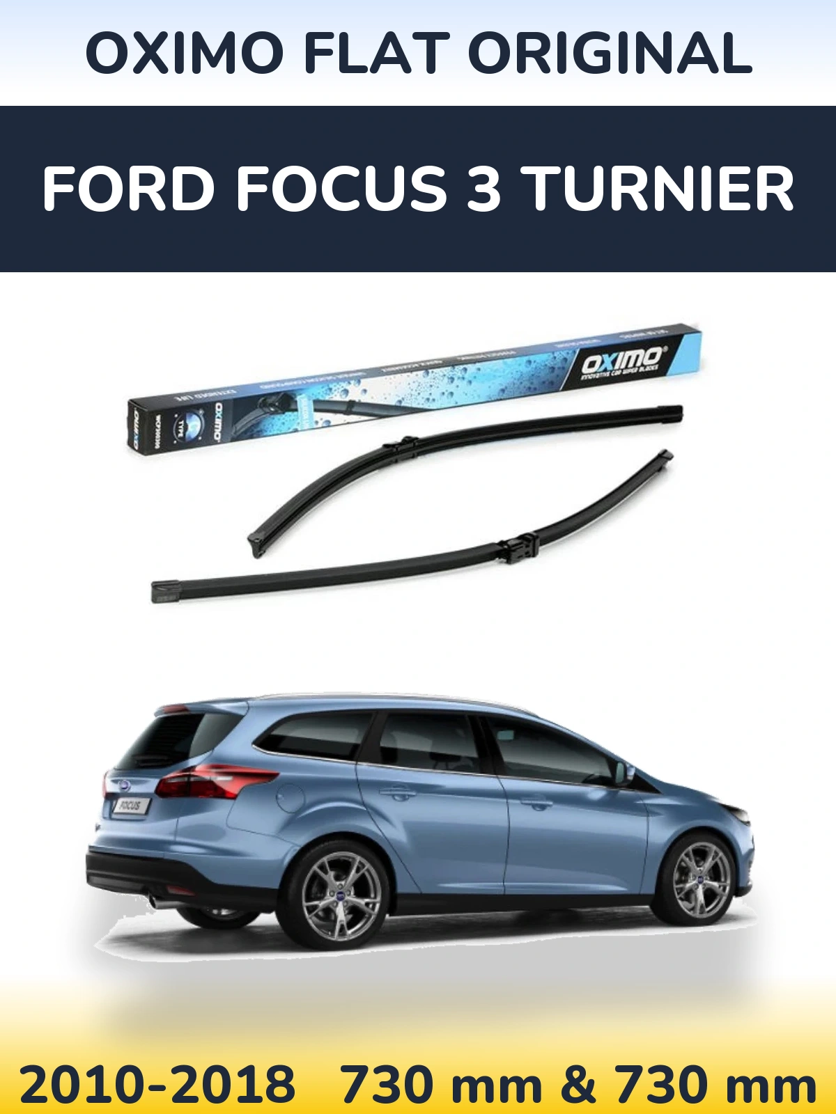 Комплект передних дворников Oximo Flat Original 700 & 700 мм для Ford Focus 3 Turnier 2010-2018