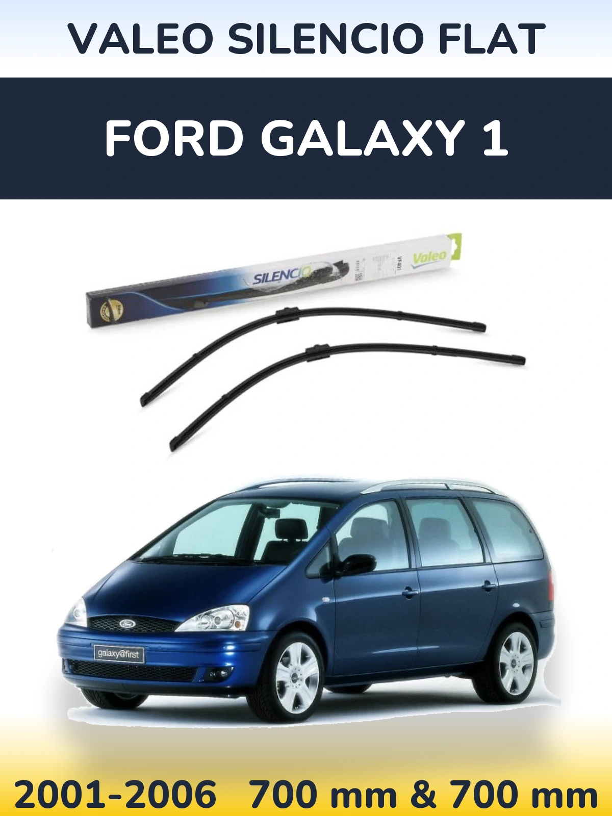 Комплект передних дворников Valeo Silencio Flat 700 & 700 мм для Ford Galaxy 1 2001-2006
