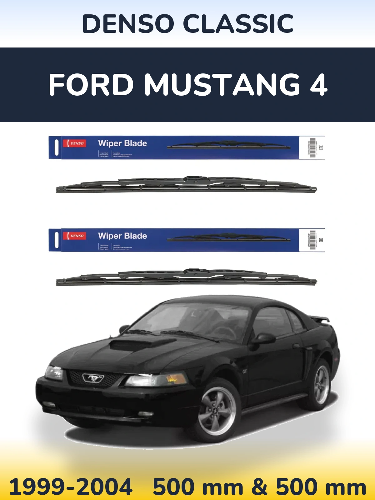 Komplet przednich wycieraczek Denso Classic 500 & 500 mm do Ford Mustang 4 1999-2004