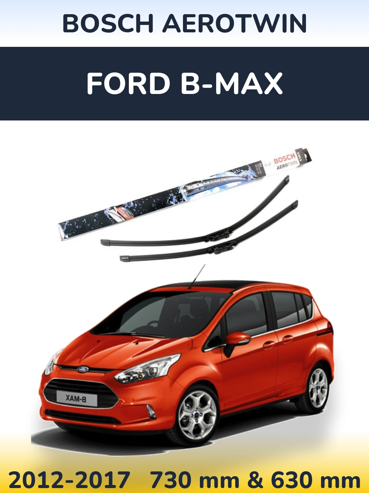 Комплект передних дворников BOSCH AeroTwin 725 & 625 мм для Ford B-Max 2012-2017
