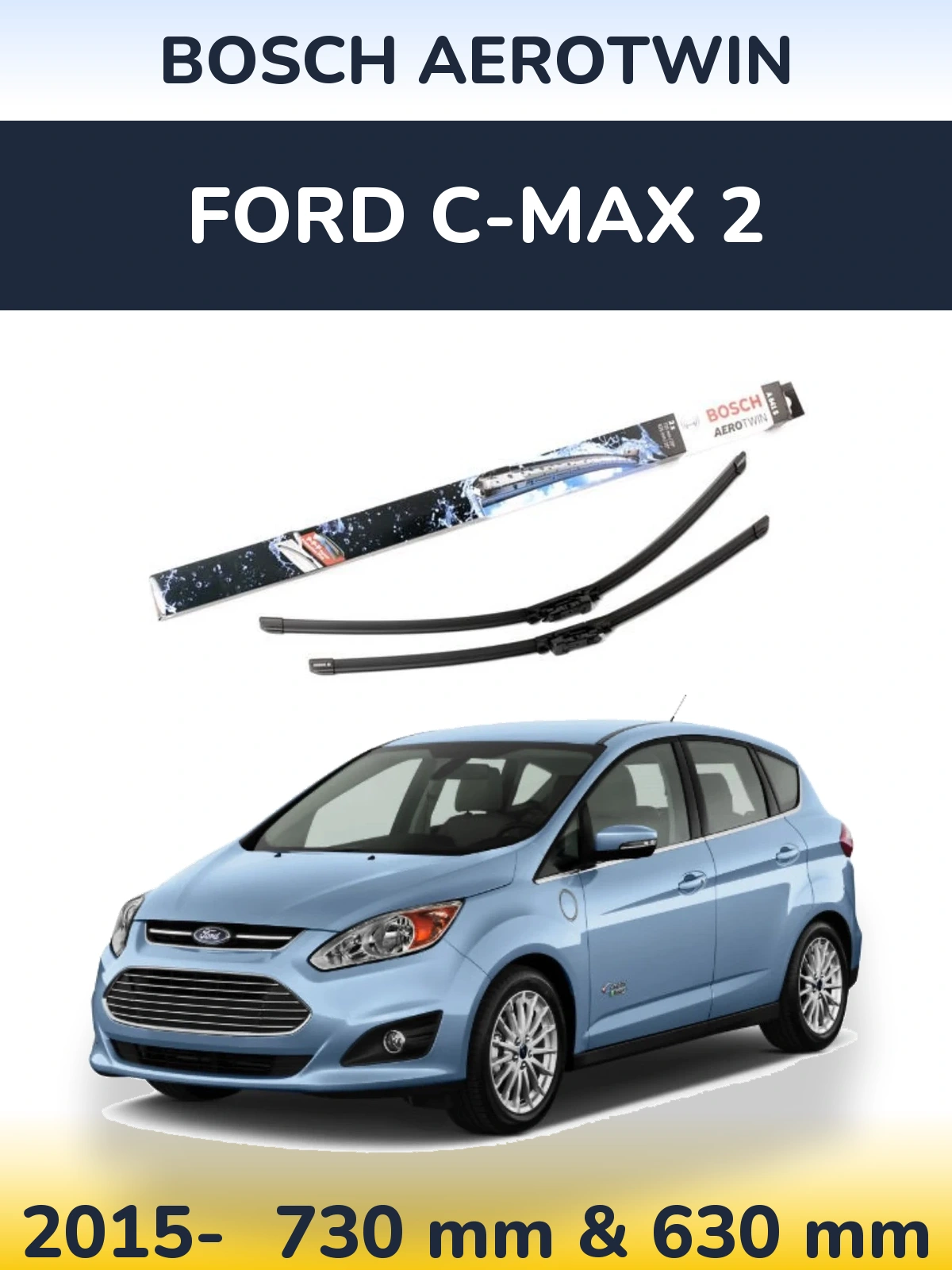 Komplet przednich wycieraczek BOSCH AeroTwin 725 & 625 mm do Ford C-MAX 2 2015-2026