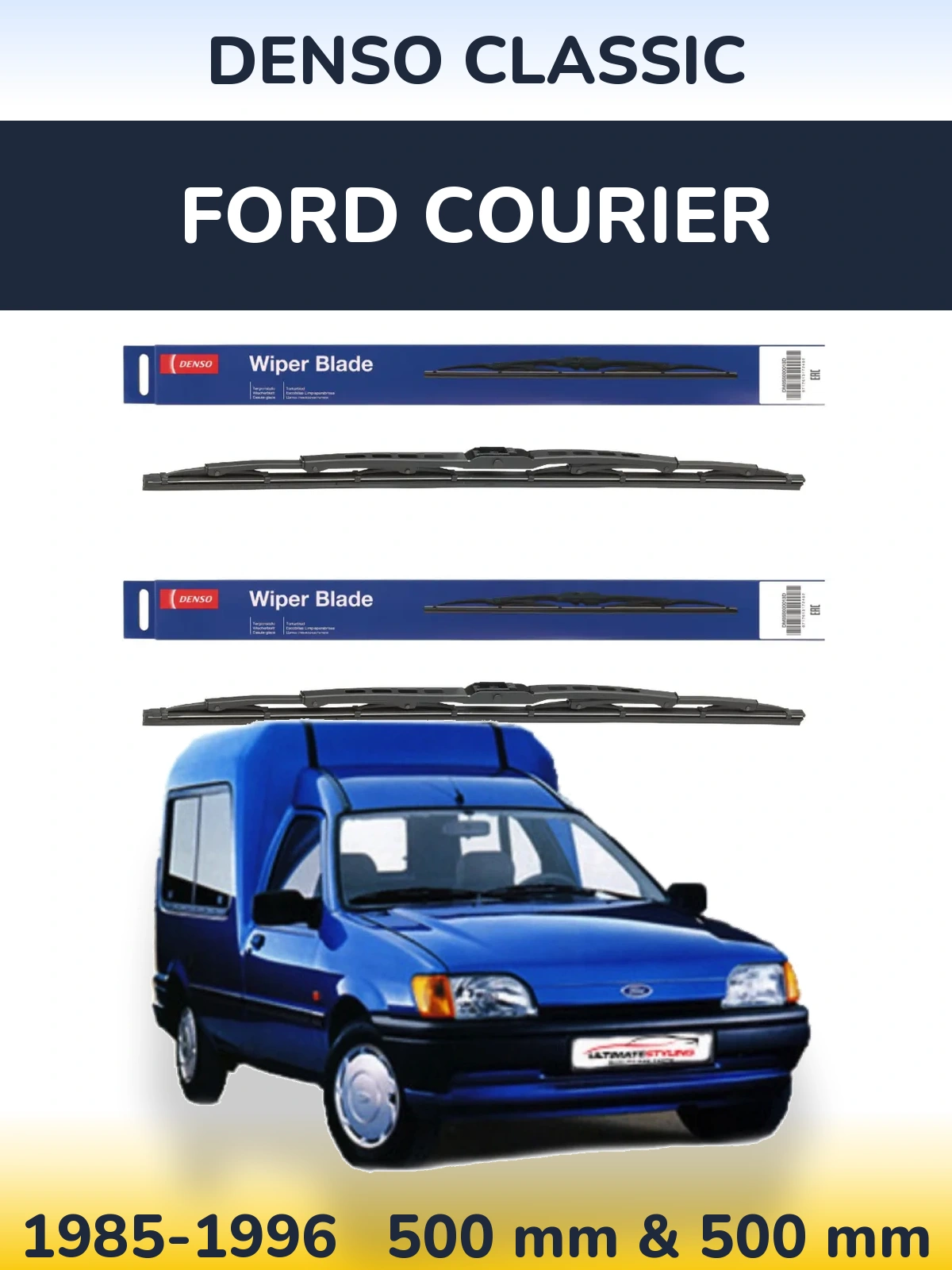 Комплект передних дворников Denso Classic 500 & 500 мм для Ford Courier 1985-1996