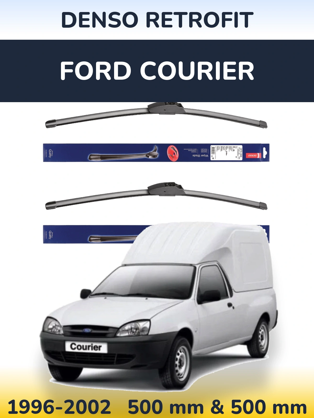 Комплект передних дворников Denso Retrofit 500 & 500 мм для Ford Courier 1996-2002