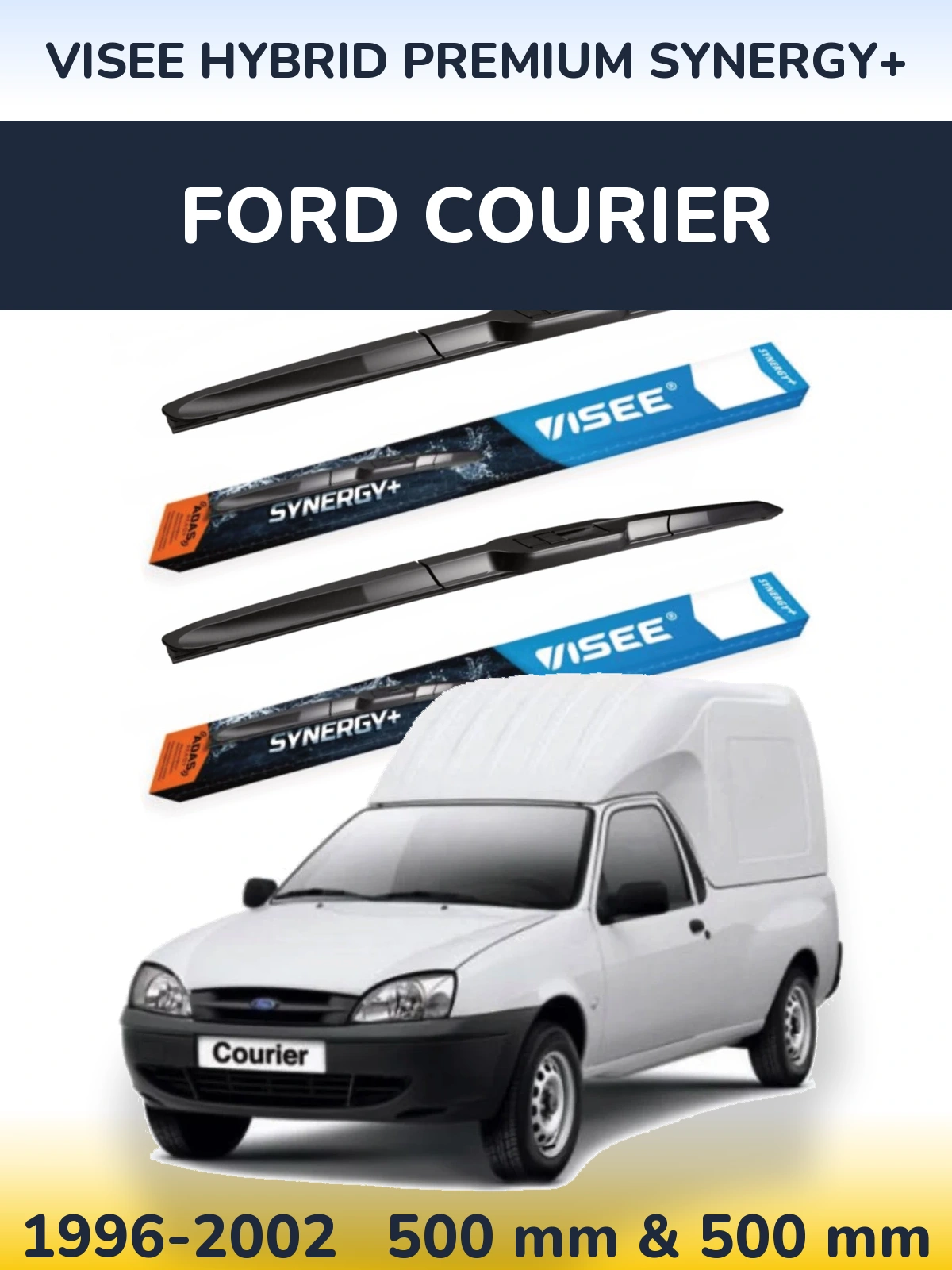 Комплект передних дворников VISEE HYBRID PREMIUM SYNERGY+ 500 & 500 мм для Ford Courier 1996-2002