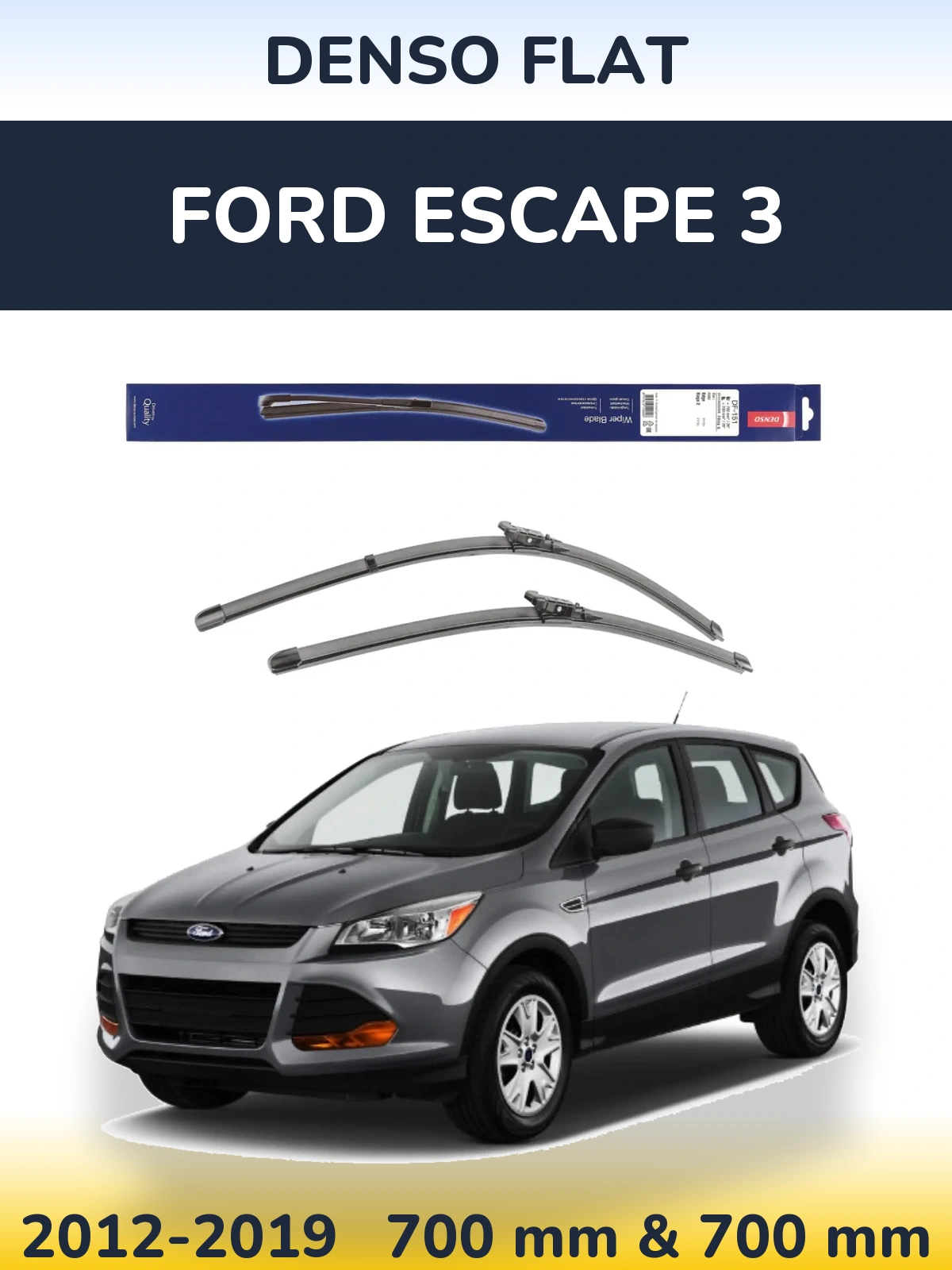 Комплект передних дворников Denso Flat 700 & 700 мм для Ford Escape 3 2012-2019