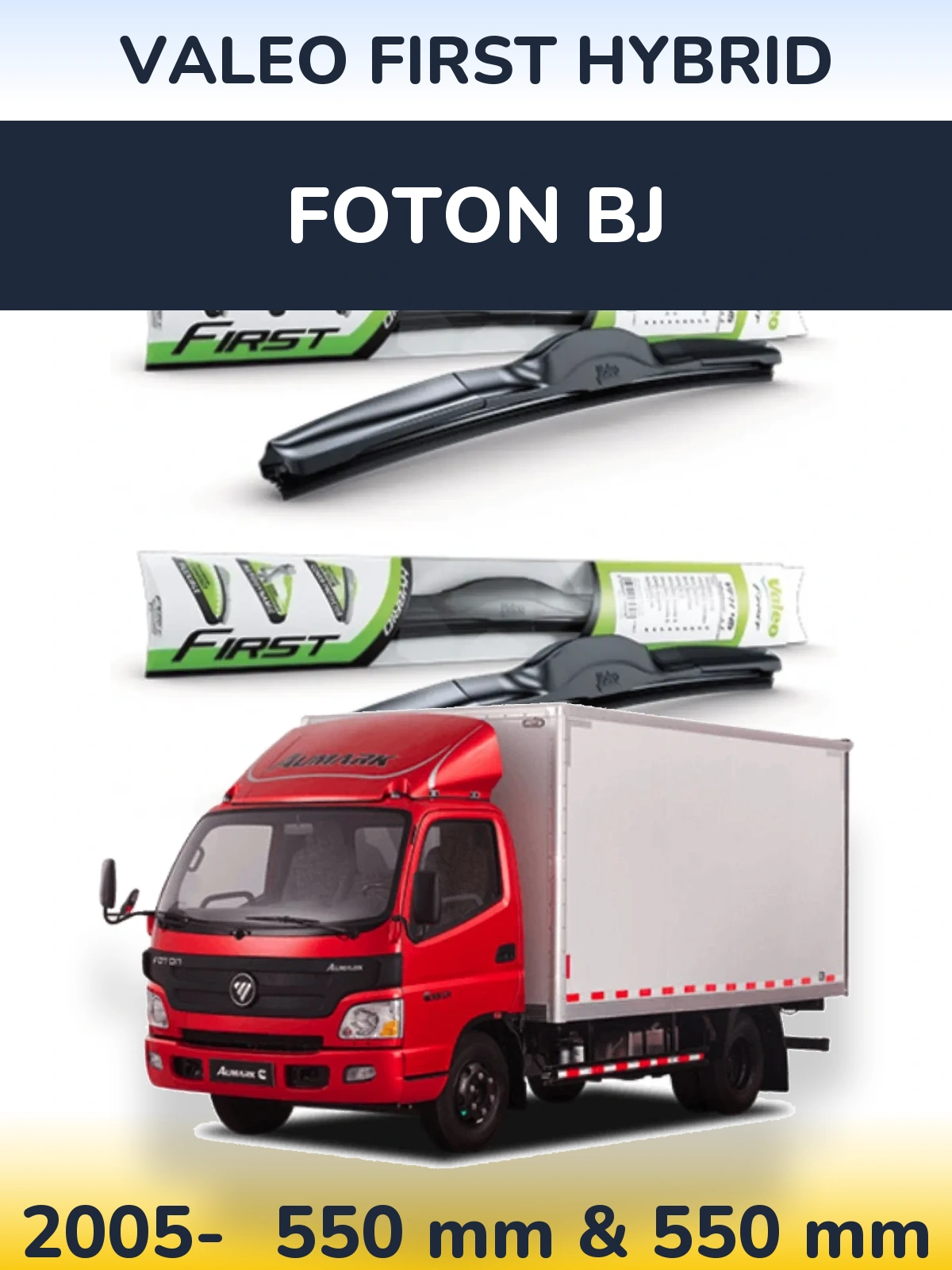 Komplet przednich wycieraczek Valeo First Hybrid 550 & 550 mm do Foton BJ 2005-2026