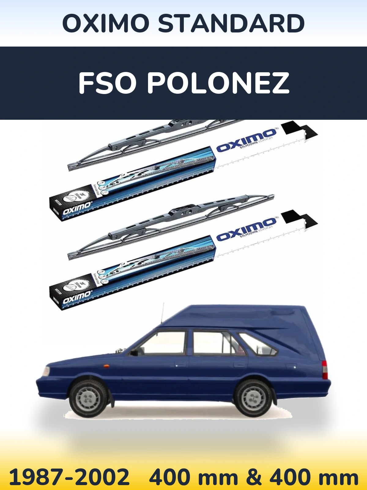 Комплект передних дворников Oximo Standard 400 & 400 мм для FSO Polonez 1987-2002