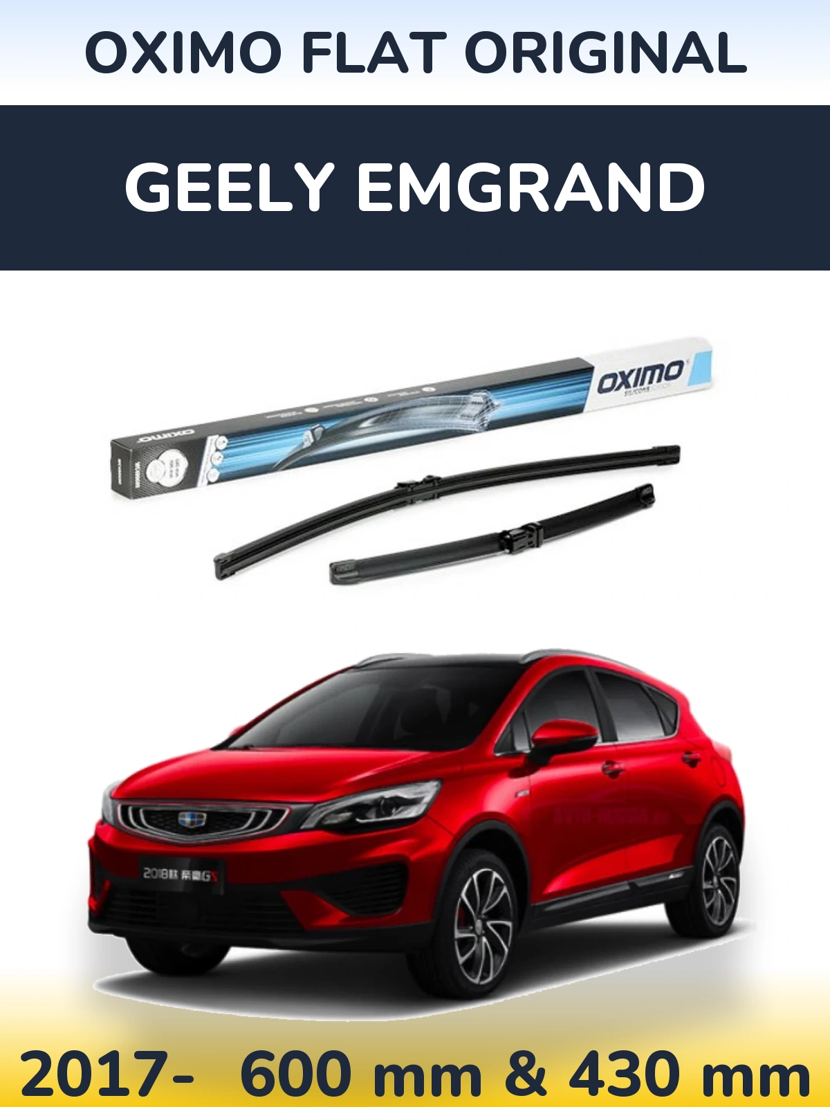 Komplet przednich wycieraczek Oximo Flat Original 600 & 400 mm do Geely Emgrand 2017-2026