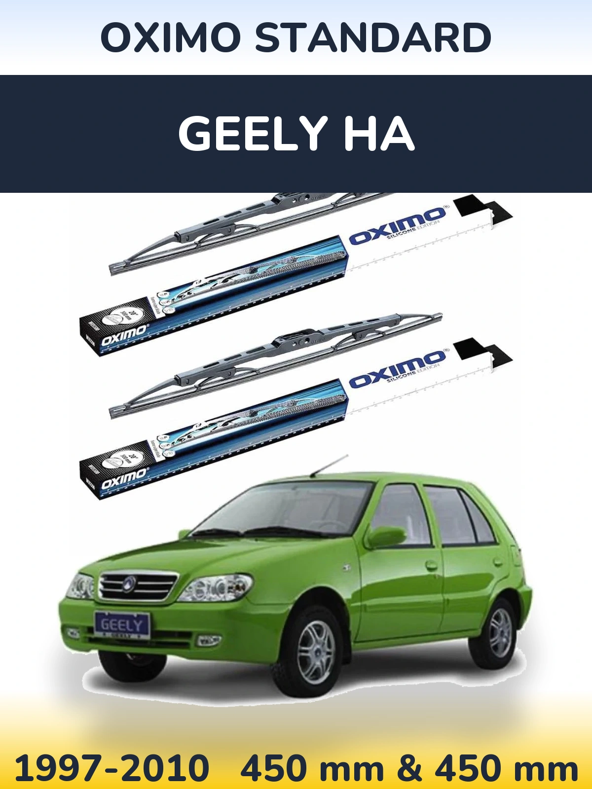 Komplet przednich wycieraczek Oximo Standard 450 & 450 mm do Geely HA 1997-2010