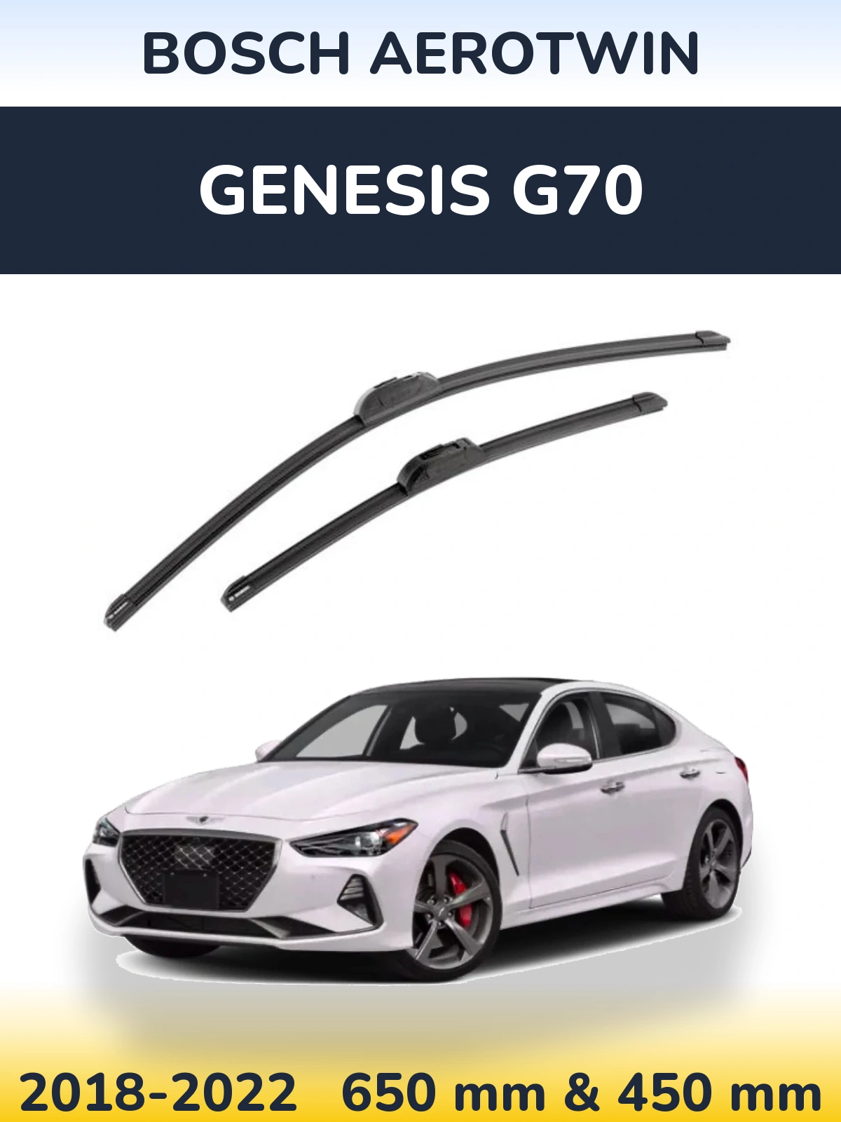 Komplet przednich wycieraczek BOSCH AeroTwin 650 & 450 mm do Genesis G70 2018-2022