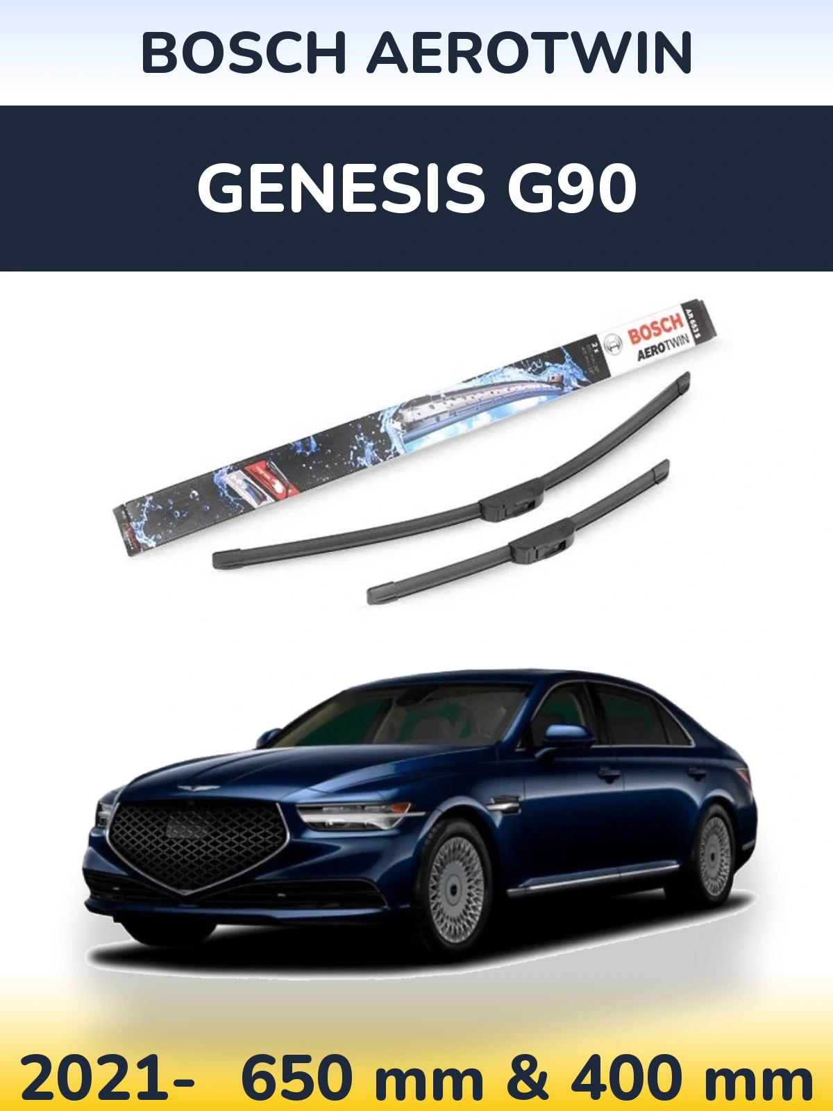 Komplet przednich wycieraczek BOSCH AeroTwin 650 & 400 mm do Genesis G90 2021-2026
