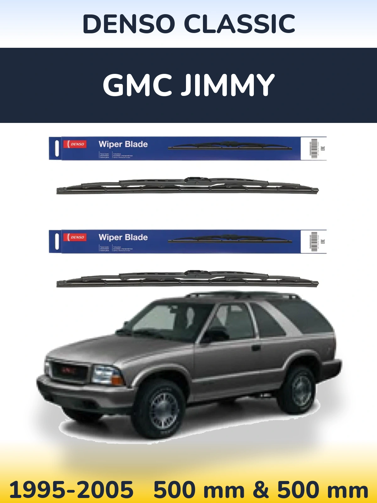 Komplet przednich wycieraczek Denso Classic 500 & 500 mm do GMC Jimmy 1995-2005