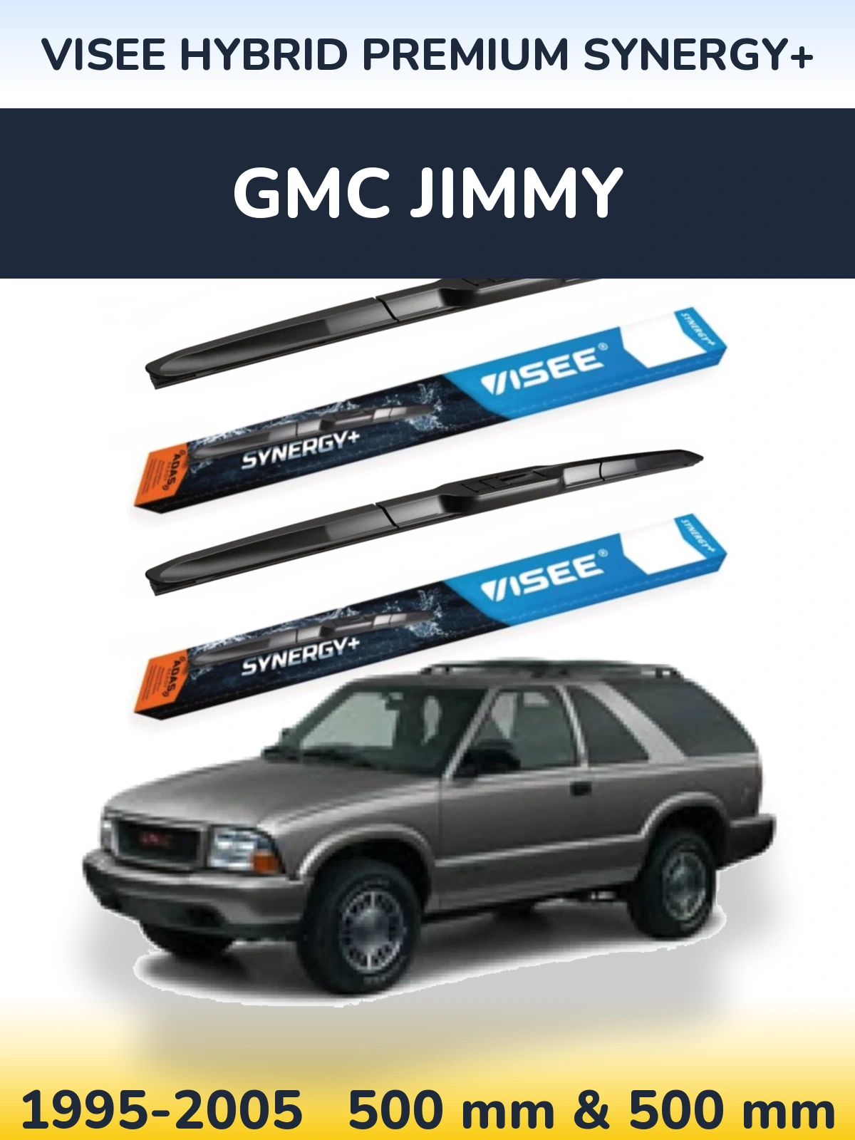 Komplet przednich wycieraczek VISEE HYBRID PREMIUM SYNERGY+ 500 & 500 mm do GMC Jimmy 1995-2005