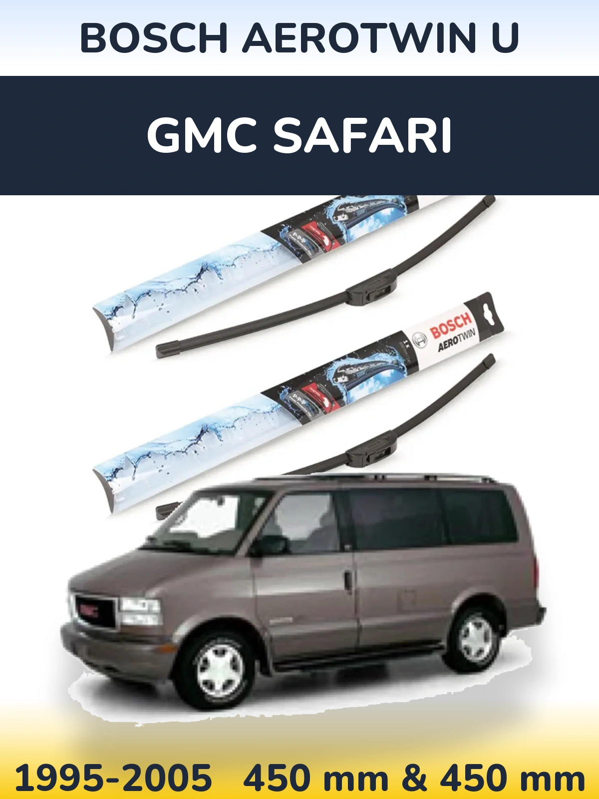 Komplet przednich wycieraczek BOSCH AeroTwin U 450 & 450 mm do GMC Safari 1995-2005