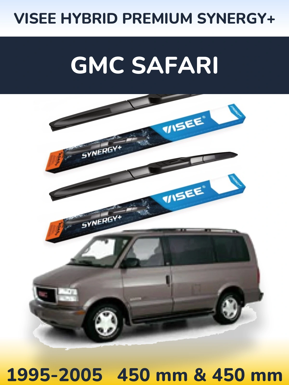 Komplet przednich wycieraczek VISEE HYBRID PREMIUM SYNERGY+ 450 & 450 mm do GMC Safari 1995-2005