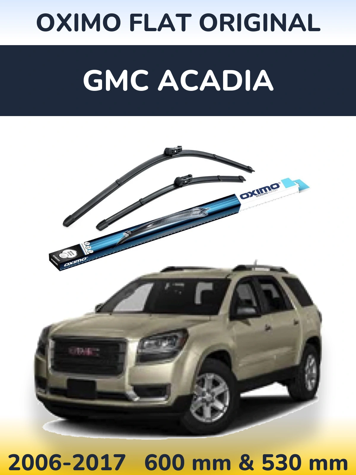Комплект передних дворников Oximo Flat Original 600 & 500 мм для GMC Acadia 2006-2017