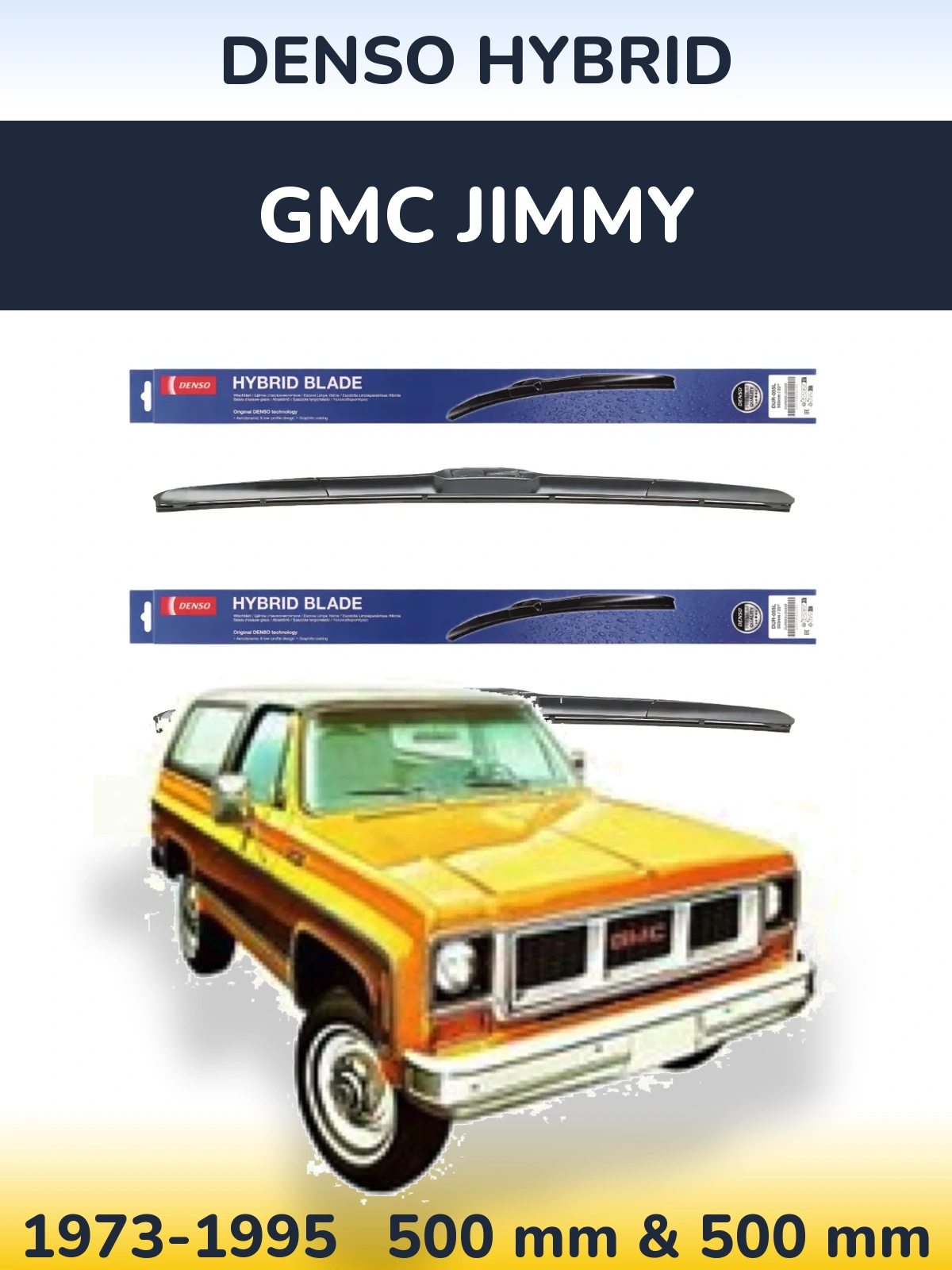 Комплект передних дворников Denso Hybrid 500 & 500 мм для GMC Jimmy 1973-1995