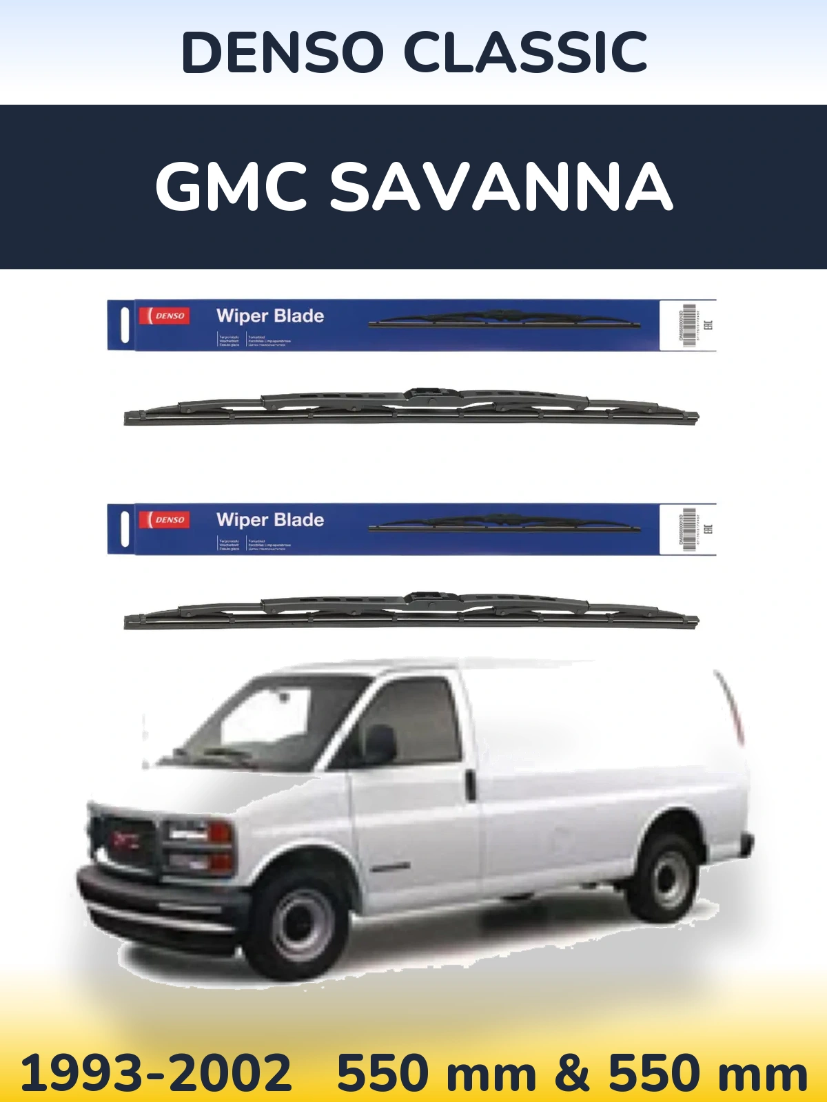 Комплект передних дворников Denso Classic 550 & 550 мм для GMC Savanna 1993-2002