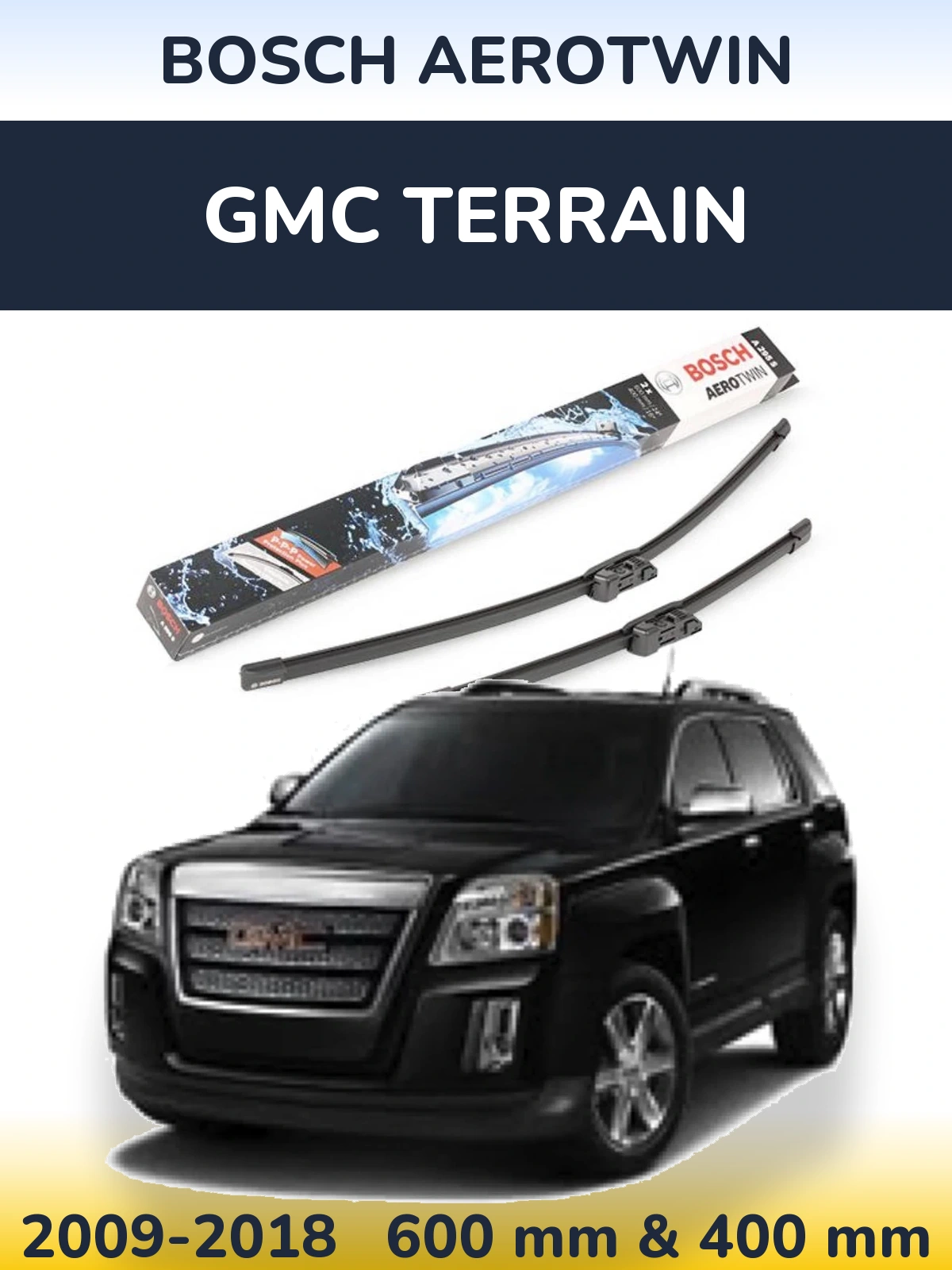 Komplet przednich wycieraczek BOSCH AeroTwin 600 & 400 mm do GMC Terrain 2009-2018