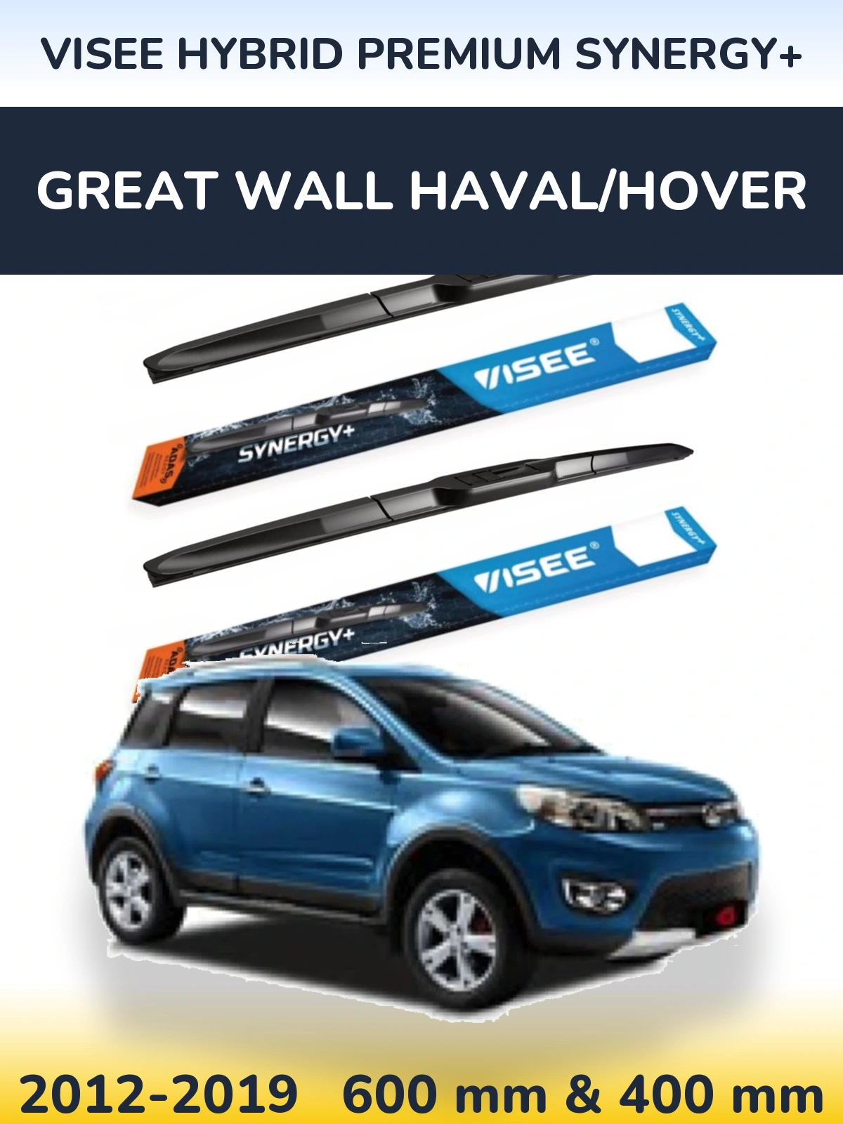 Komplet przednich wycieraczek VISEE HYBRID PREMIUM SYNERGY+ 600 & 400 mm do Great Wall Haval/Hover 2012-2019