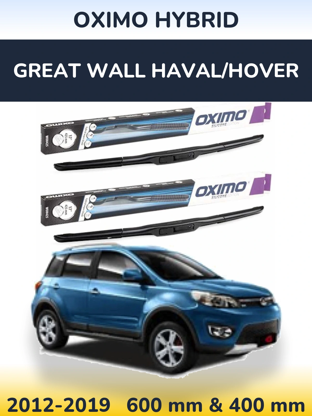 Komplet przednich wycieraczek Oximo Hybrid 600 & 400 mm do Great Wall Haval/Hover 2012-2019