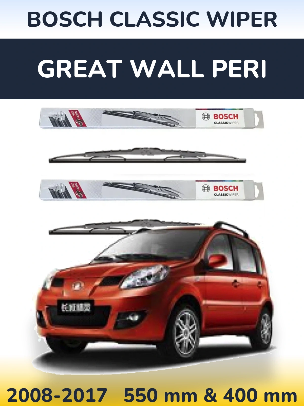 Komplet przednich wycieraczek BOSCH Classic Wiper 550 & 400 mm do Great Wall Peri 2008-2017