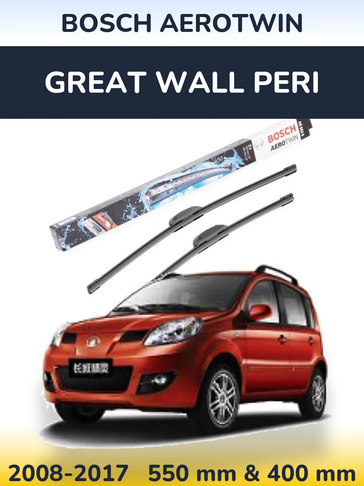 Komplet przednich wycieraczek BOSCH AeroTwin 550 & 400 mm do Great Wall Peri 2008-2017