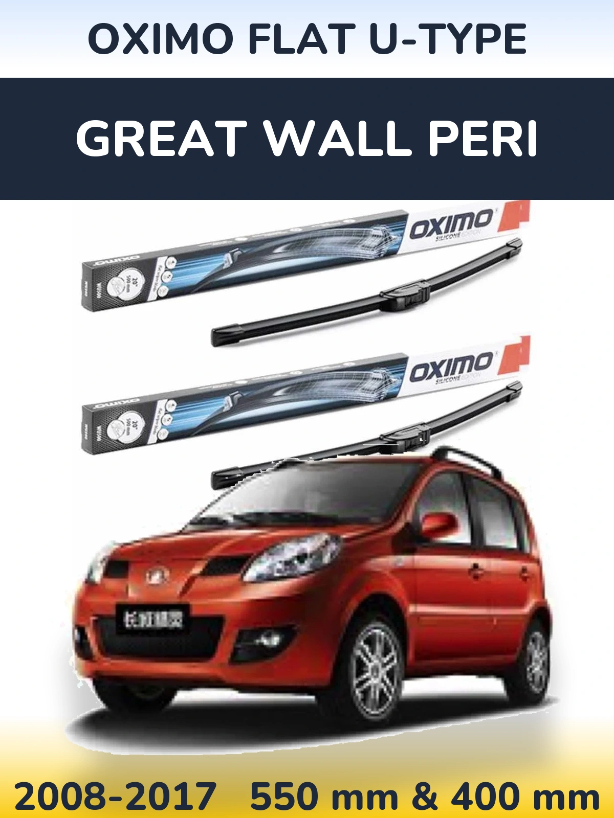 Komplet przednich wycieraczek Oximo Flat U-type 550 & 400 mm do Great Wall Peri 2008-2017