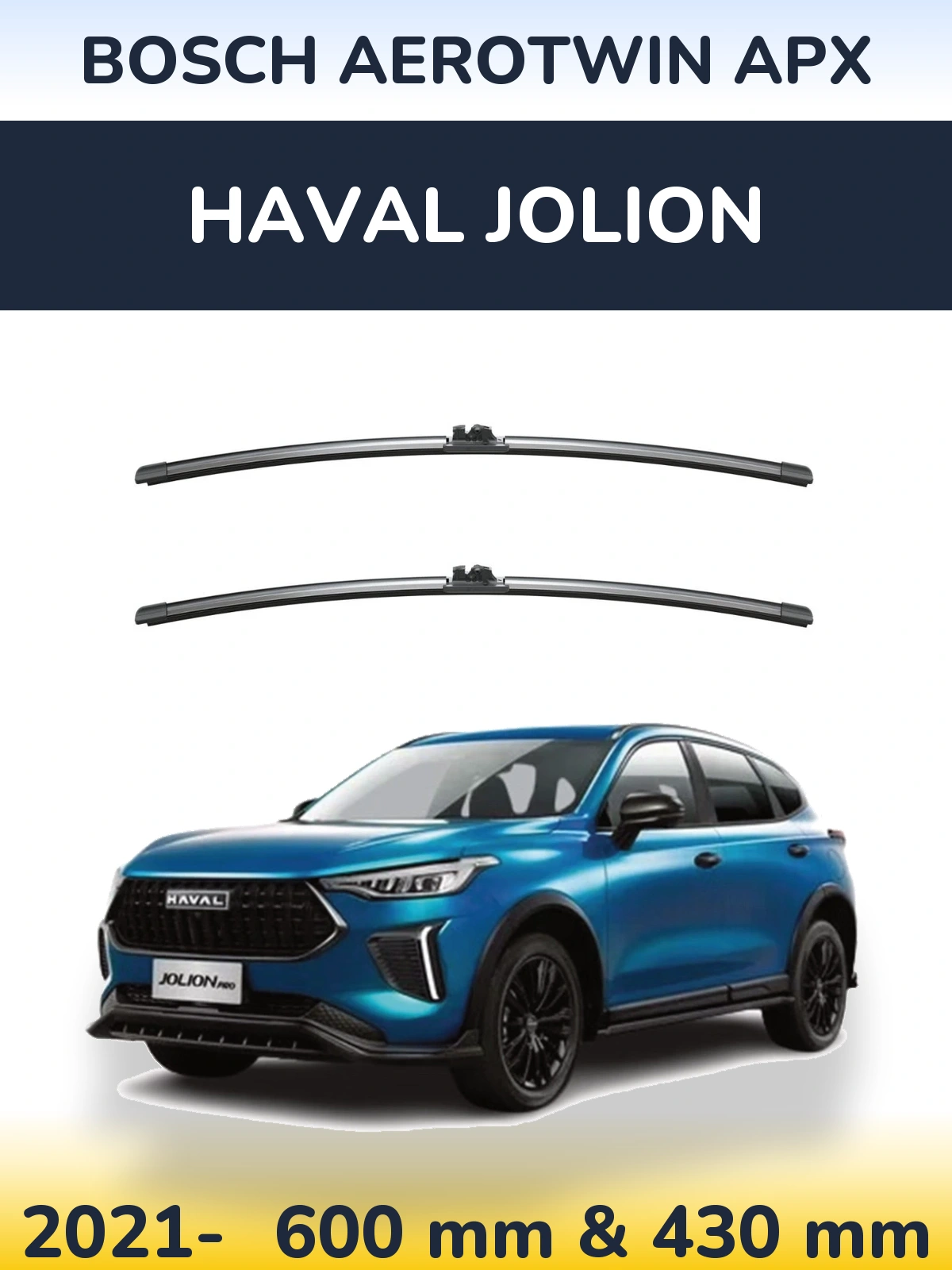 Komplet przednich wycieraczek BOSCH AeroTwin APX 600 & 425 mm do Haval Jolion 2021-2026