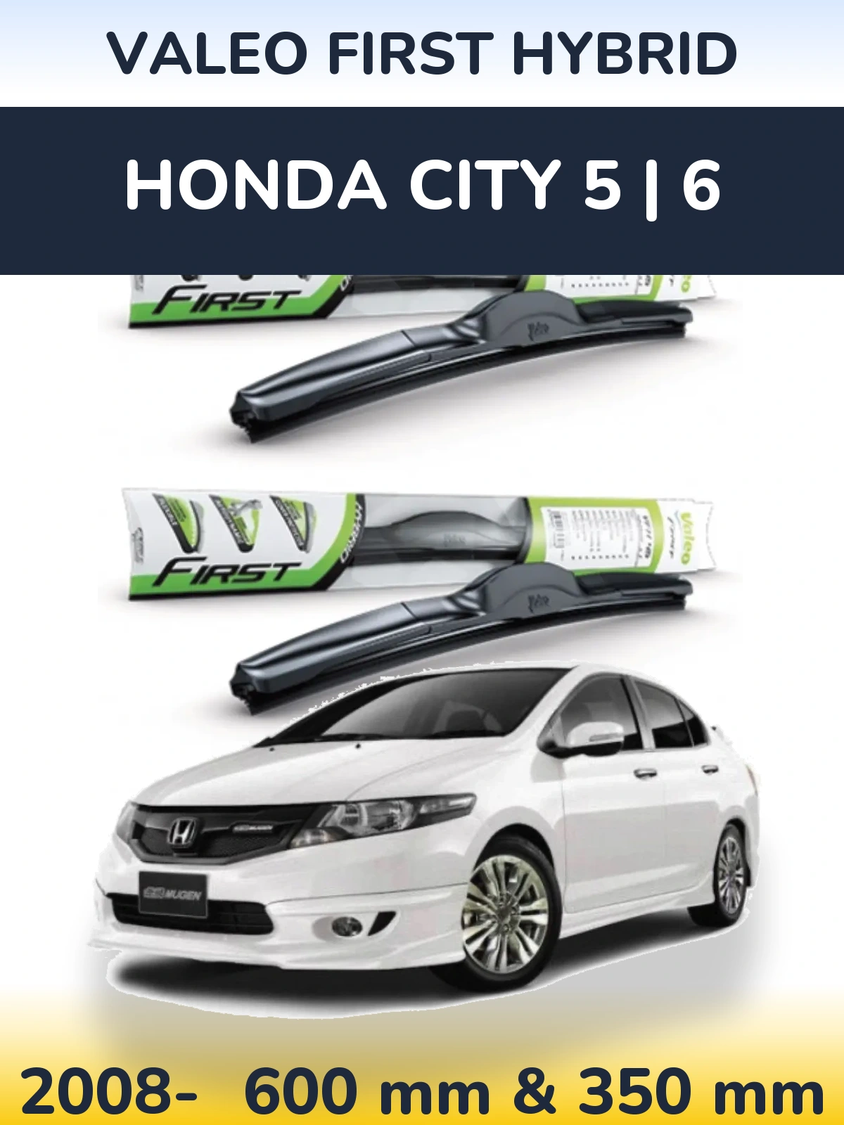 Komplet przednich wycieraczek Valeo First Hybrid 600 & 350 mm do Honda City 5 | 6 2008-2026