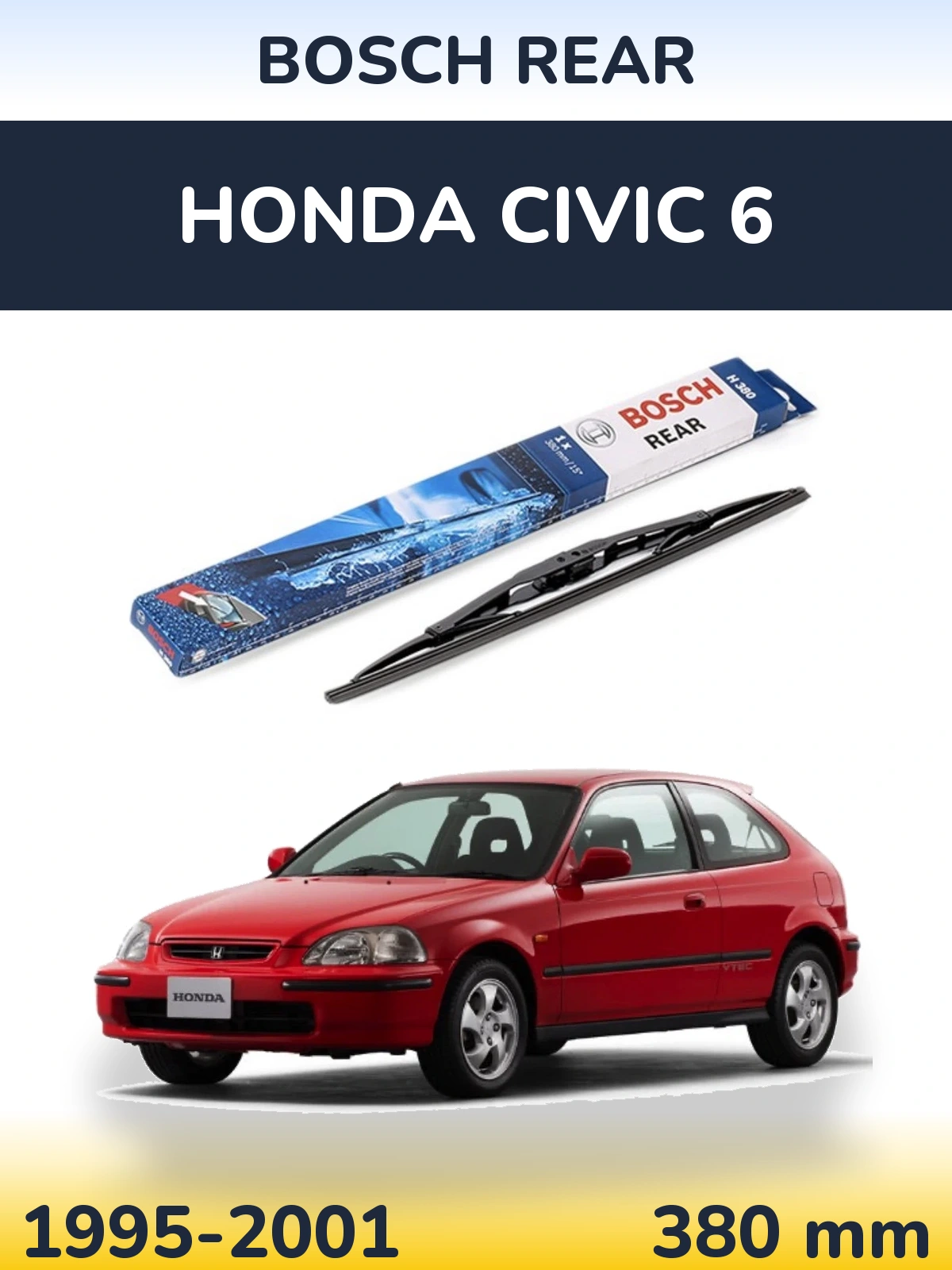 Tylna wycieraczka BOSCH Rear 380 mm do Honda Civic 6 1995-2001