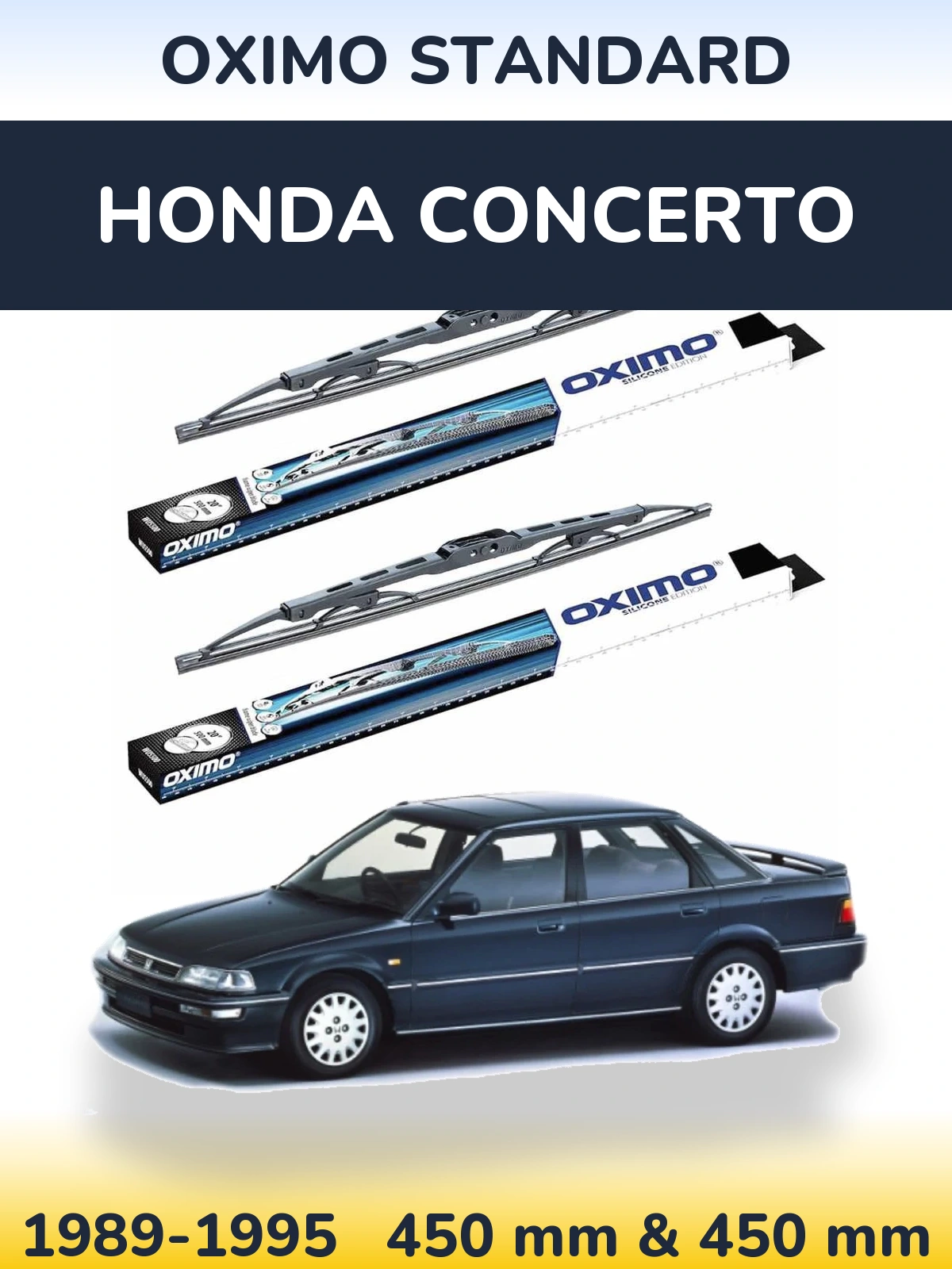 Komplet przednich wycieraczek Oximo Standard 450 & 450 mm do Honda Concerto 1989-1995