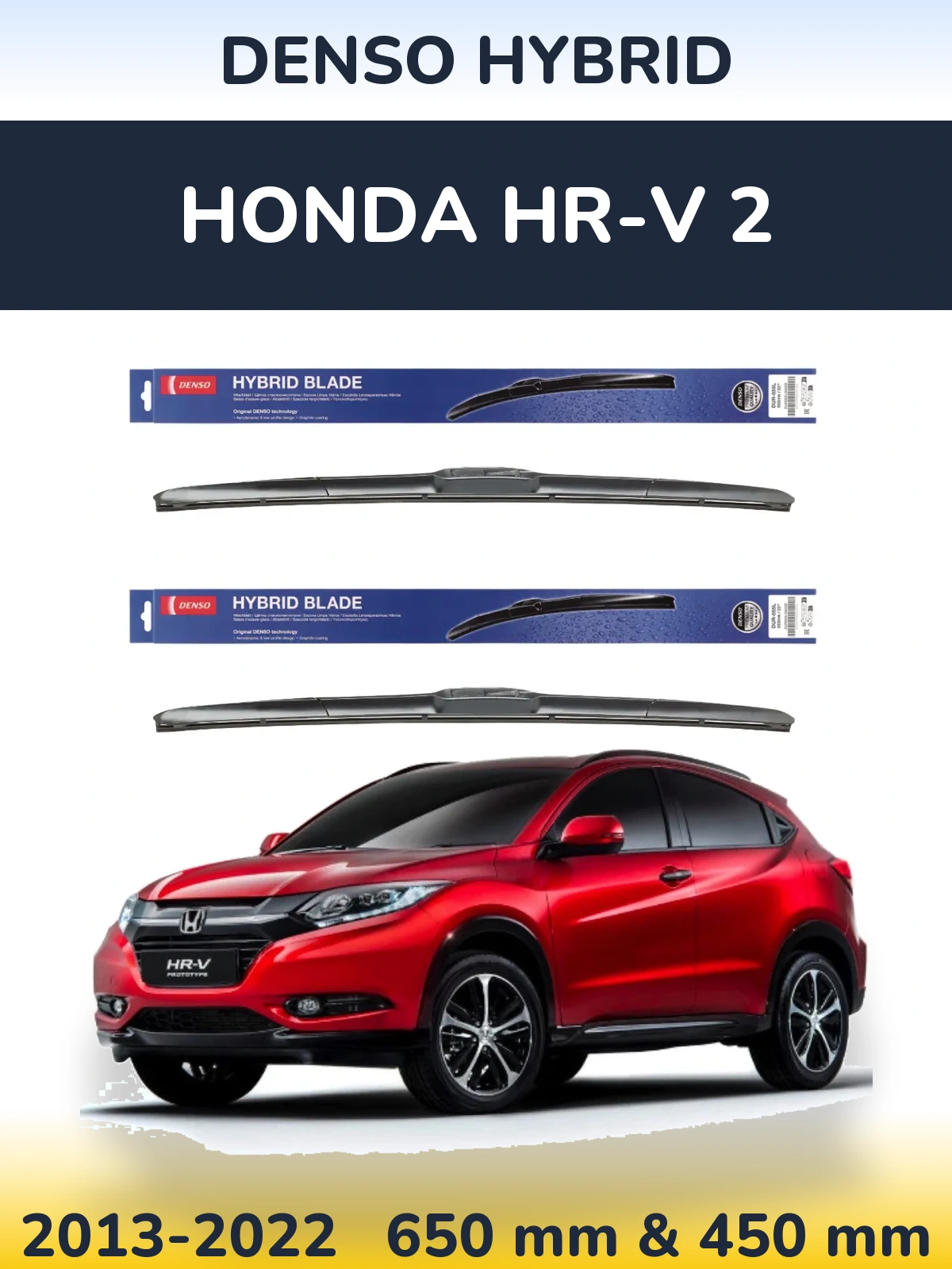 Komplet przednich wycieraczek Denso Hybrid 650 & 450 mm do Honda HR-V 2 2013-2022