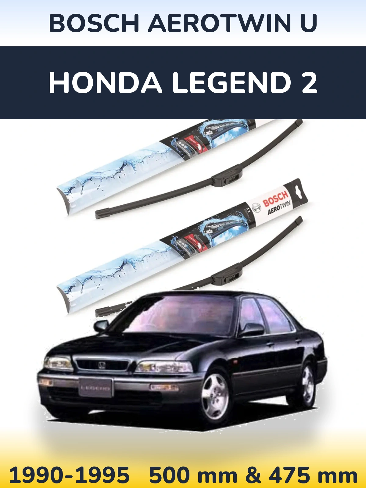 Komplet przednich wycieraczek BOSCH AeroTwin U 500 & 475 mm do Honda Legend 2 1990-1995