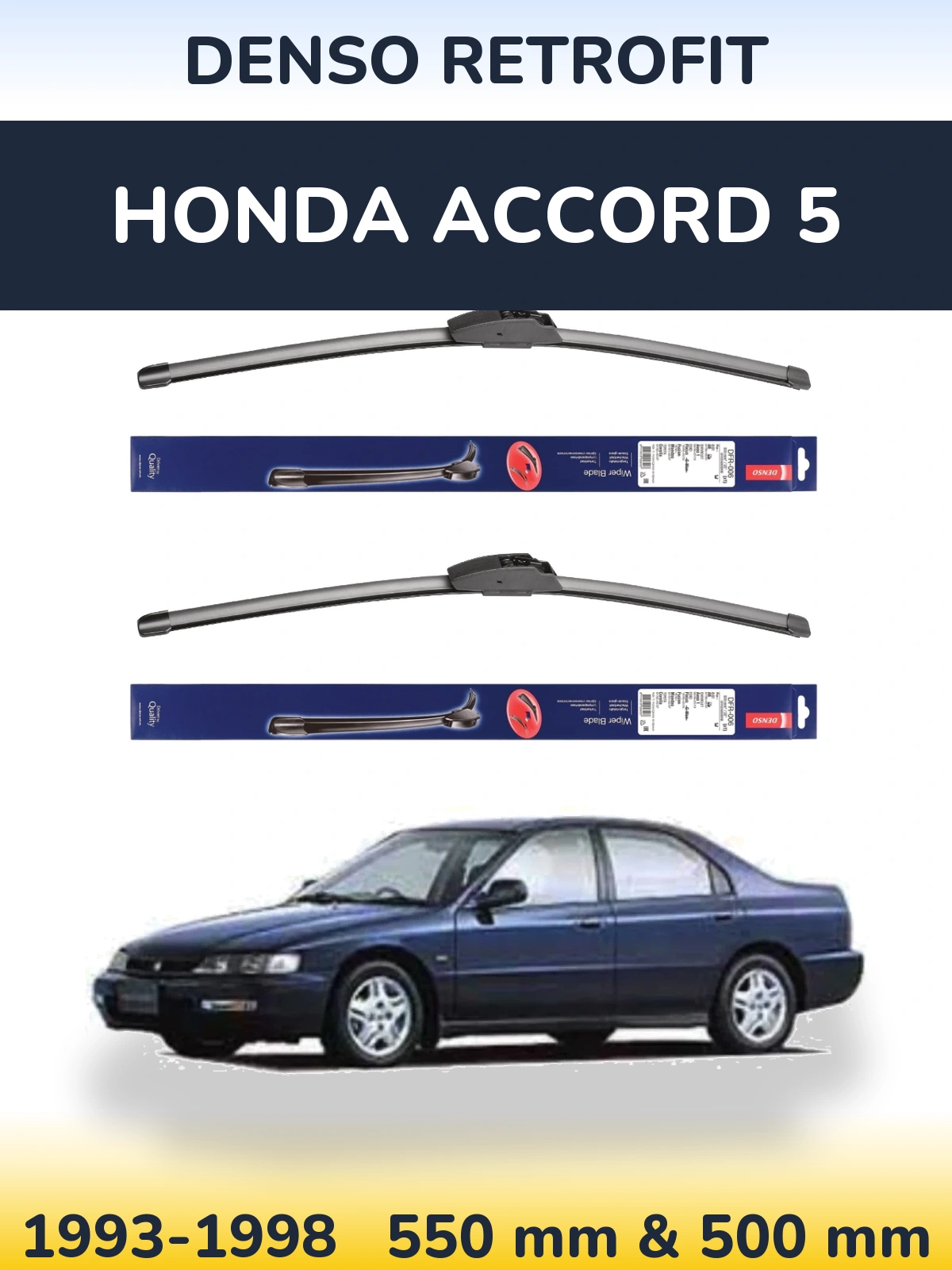 Комплект передних дворников Denso Retrofit 550 & 500 мм для Honda Accord 5 1993-1998