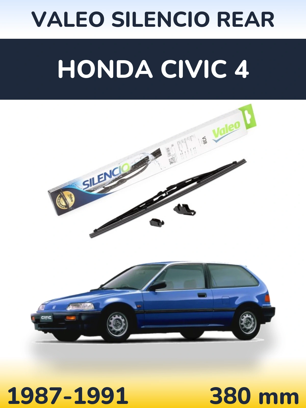 Задний дворник Valeo Silencio Rear 380 мм для Honda Civic 4 1987-1991
