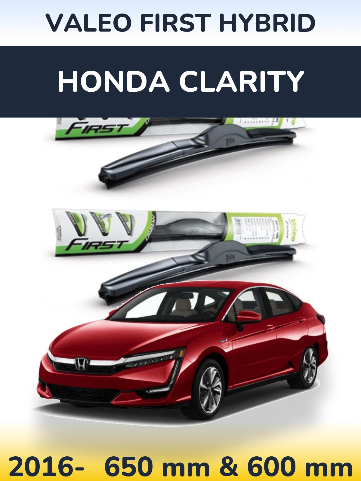 Komplet przednich wycieraczek Valeo First Hybrid 650 & 600 mm do Honda Clarity 2016-2026