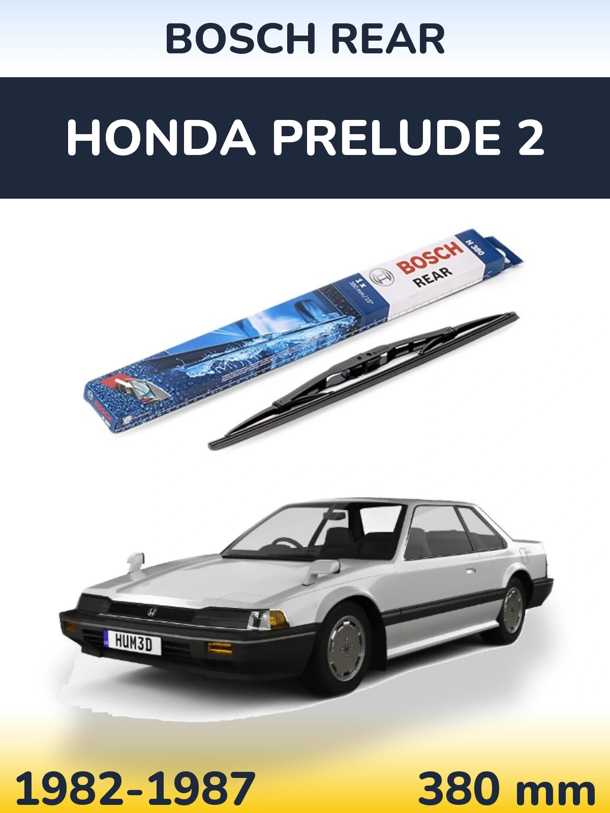 Задний дворник BOSCH Rear 380 мм для Honda Prelude 2 1982-1987