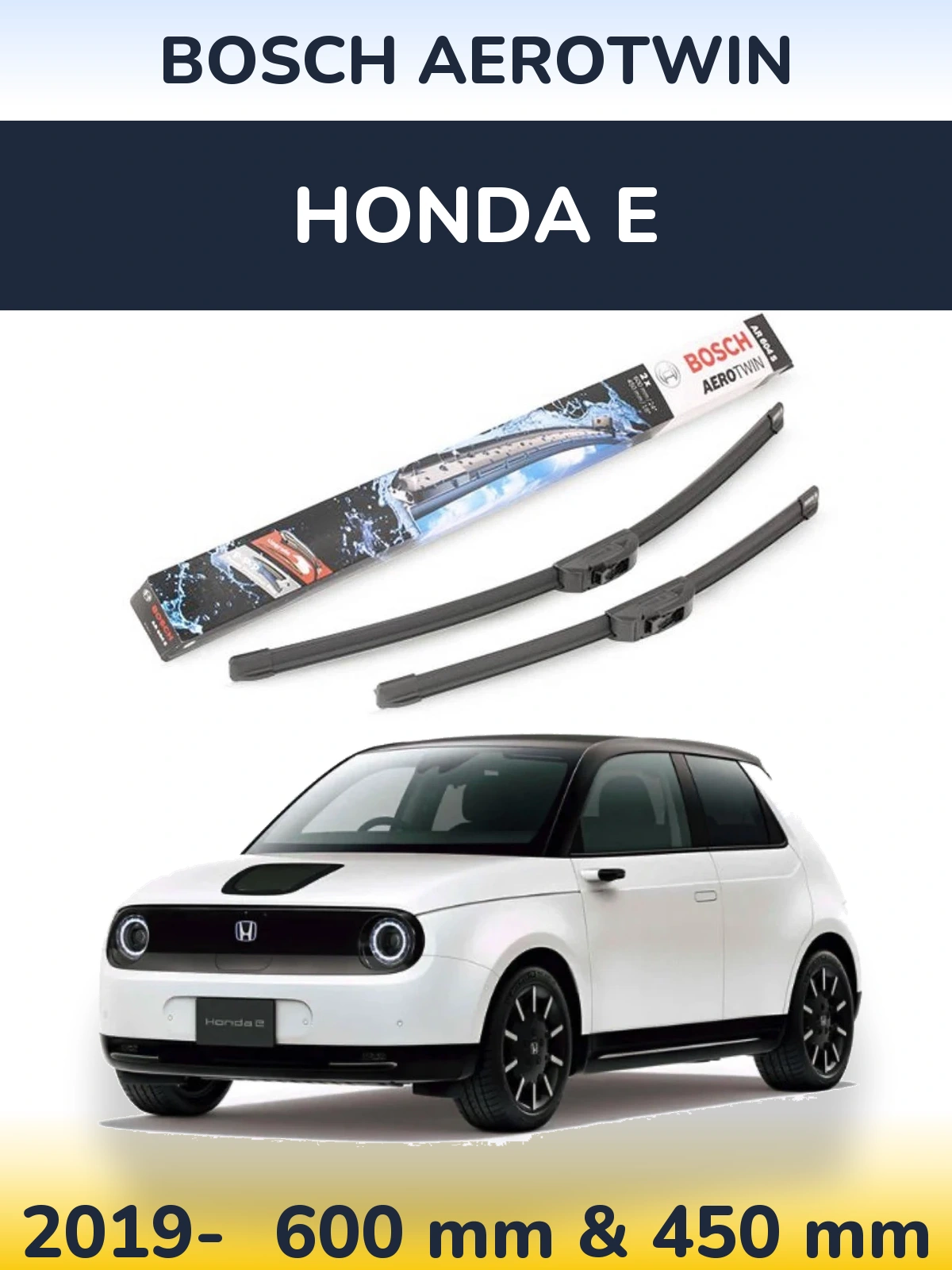 Комплект передних дворников BOSCH AeroTwin 600 & 450 мм для Honda E 2019-2026