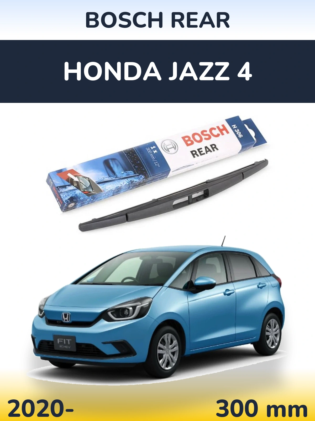 Задний дворник BOSCH Rear 300 мм для Honda Jazz 4 2020-2026