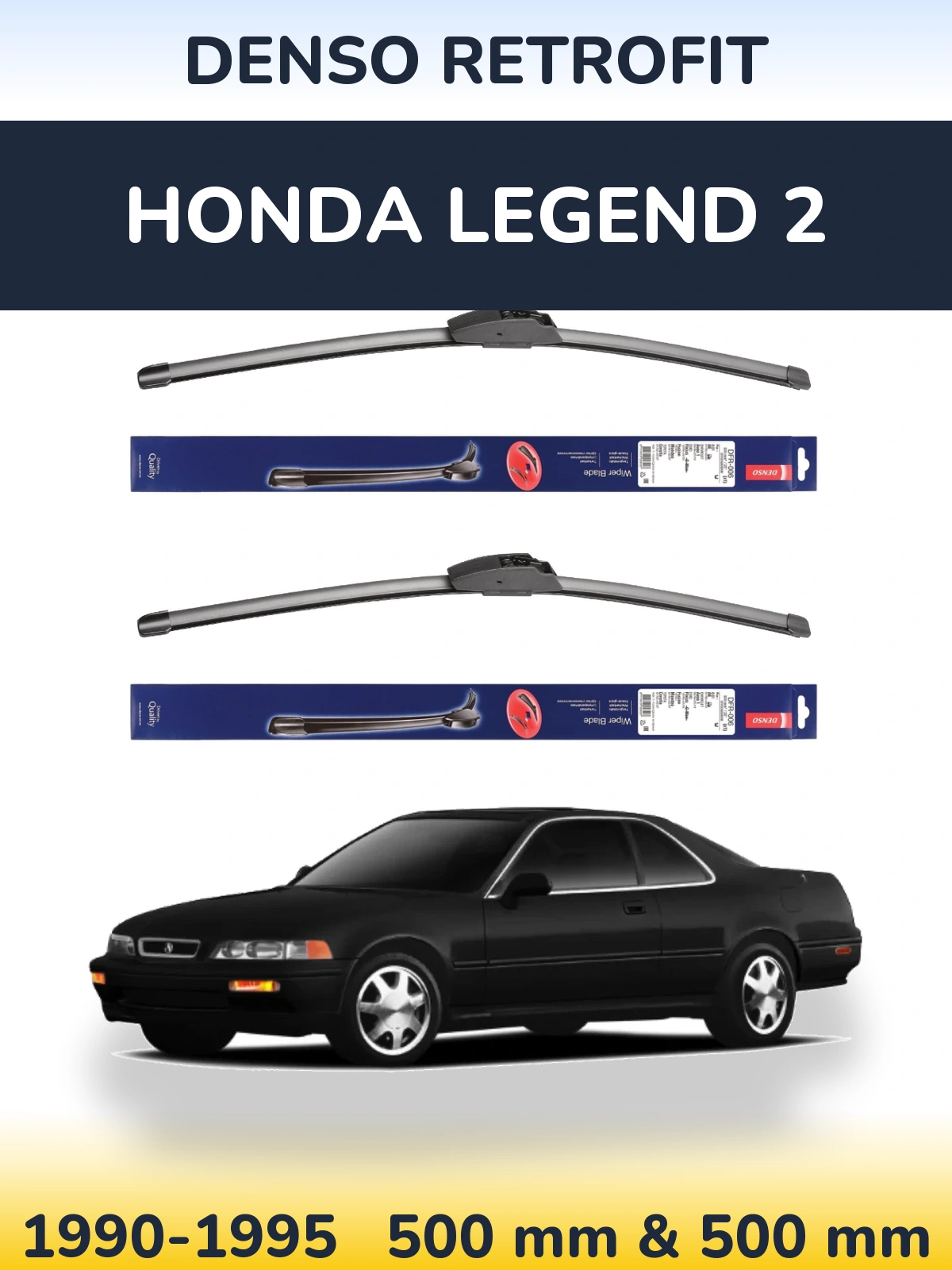 Komplet przednich wycieraczek Denso Retrofit 500 & 500 mm do Honda Legend 2 1990-1995