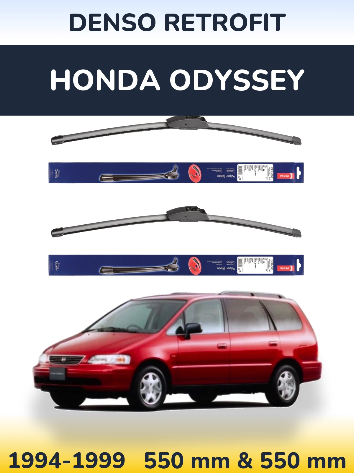Komplet przednich wycieraczek Denso Retrofit 550 & 550 mm do Honda Odyssey 1 1994-1999