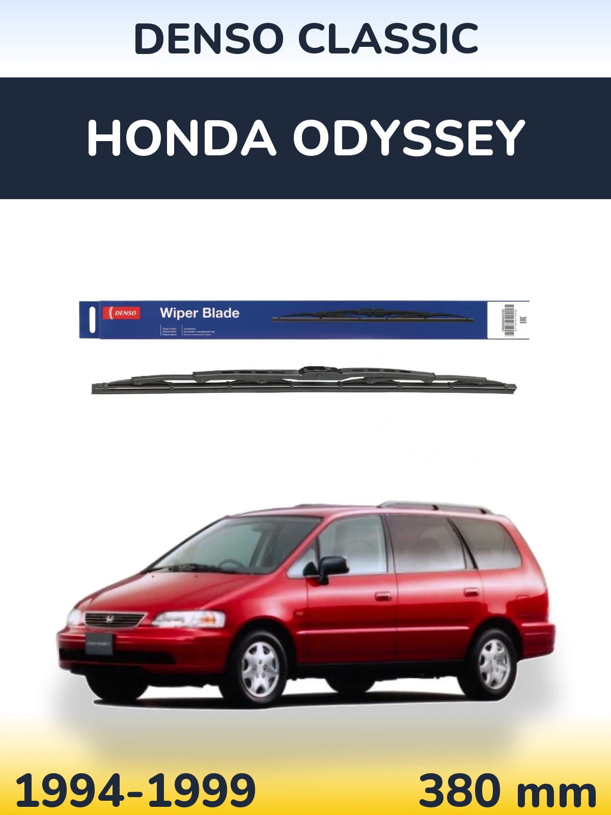 Rear wiper blade Denso Classic 380 mm for Honda Odyssey 1994-1999
