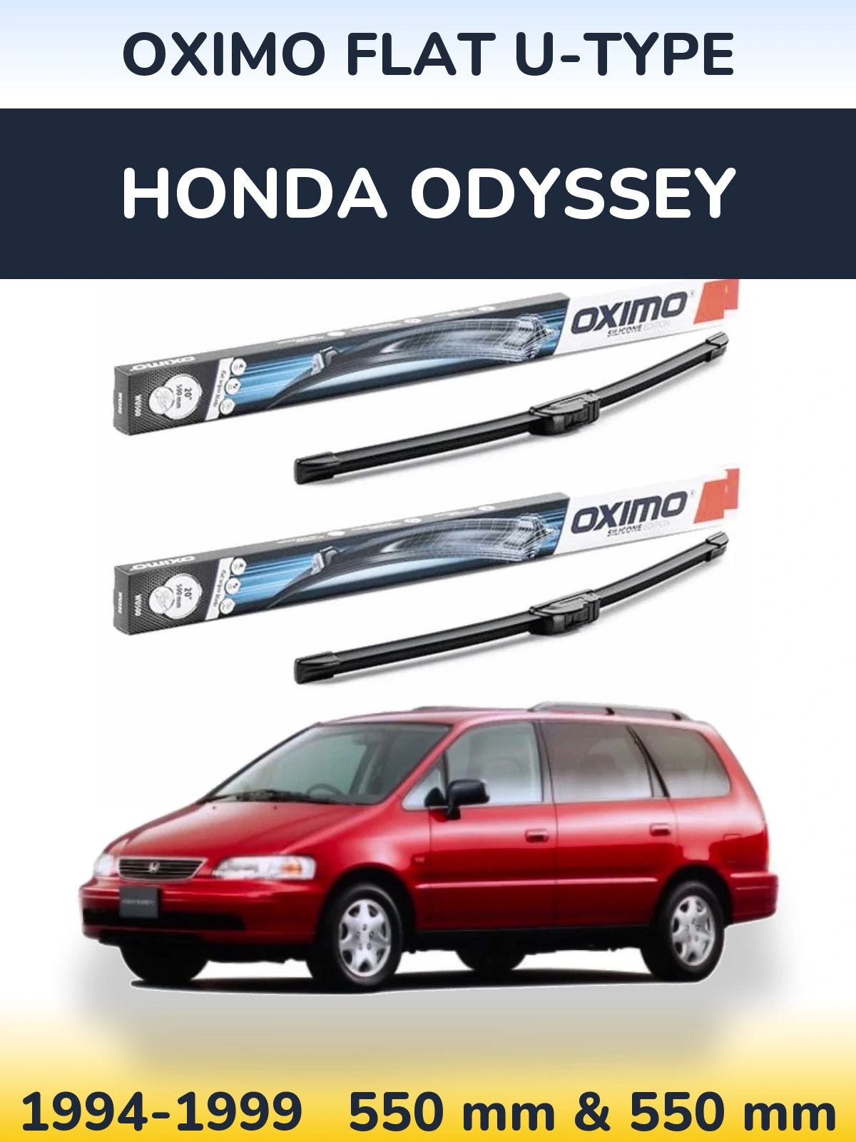Комплект передних дворников Oximo Flat U-type 550 & 550 мм для Honda Odyssey 1994-1999