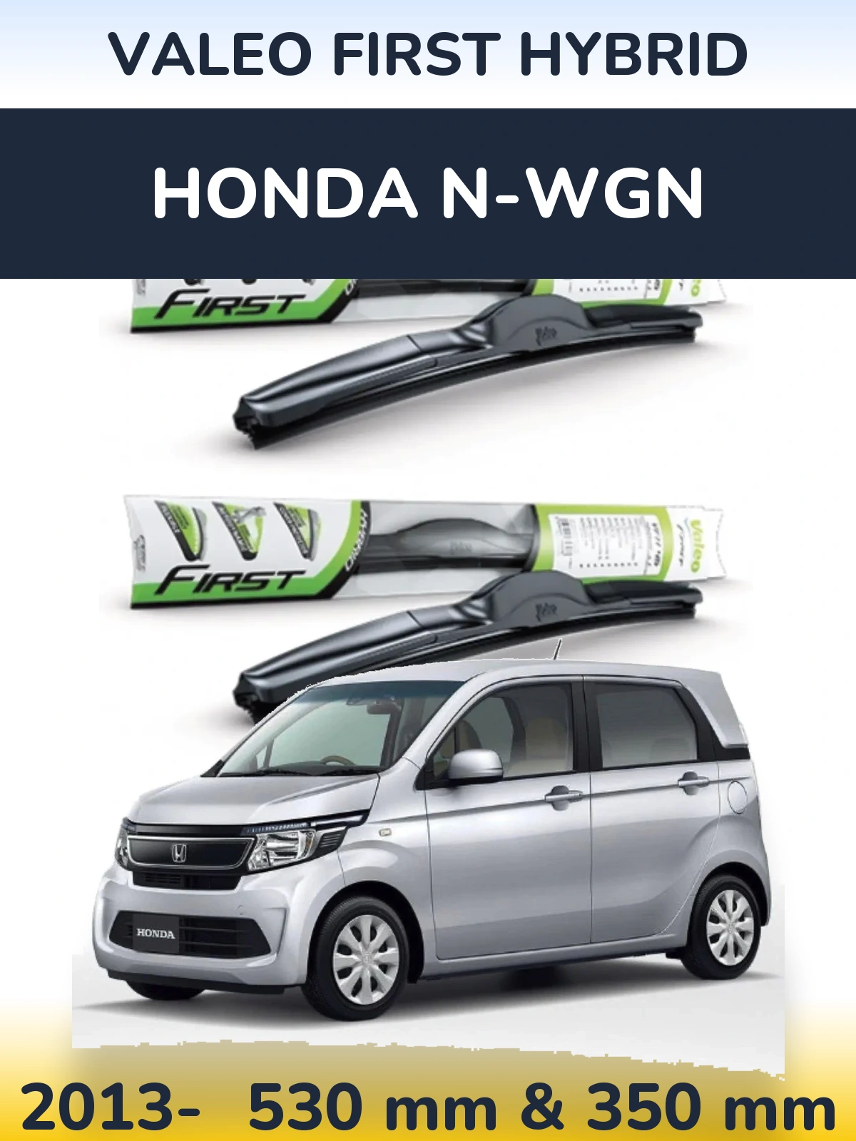 Komplet przednich wycieraczek Valeo First Hybrid 530 & 350 mm do Honda N-wgn 2013-2026
