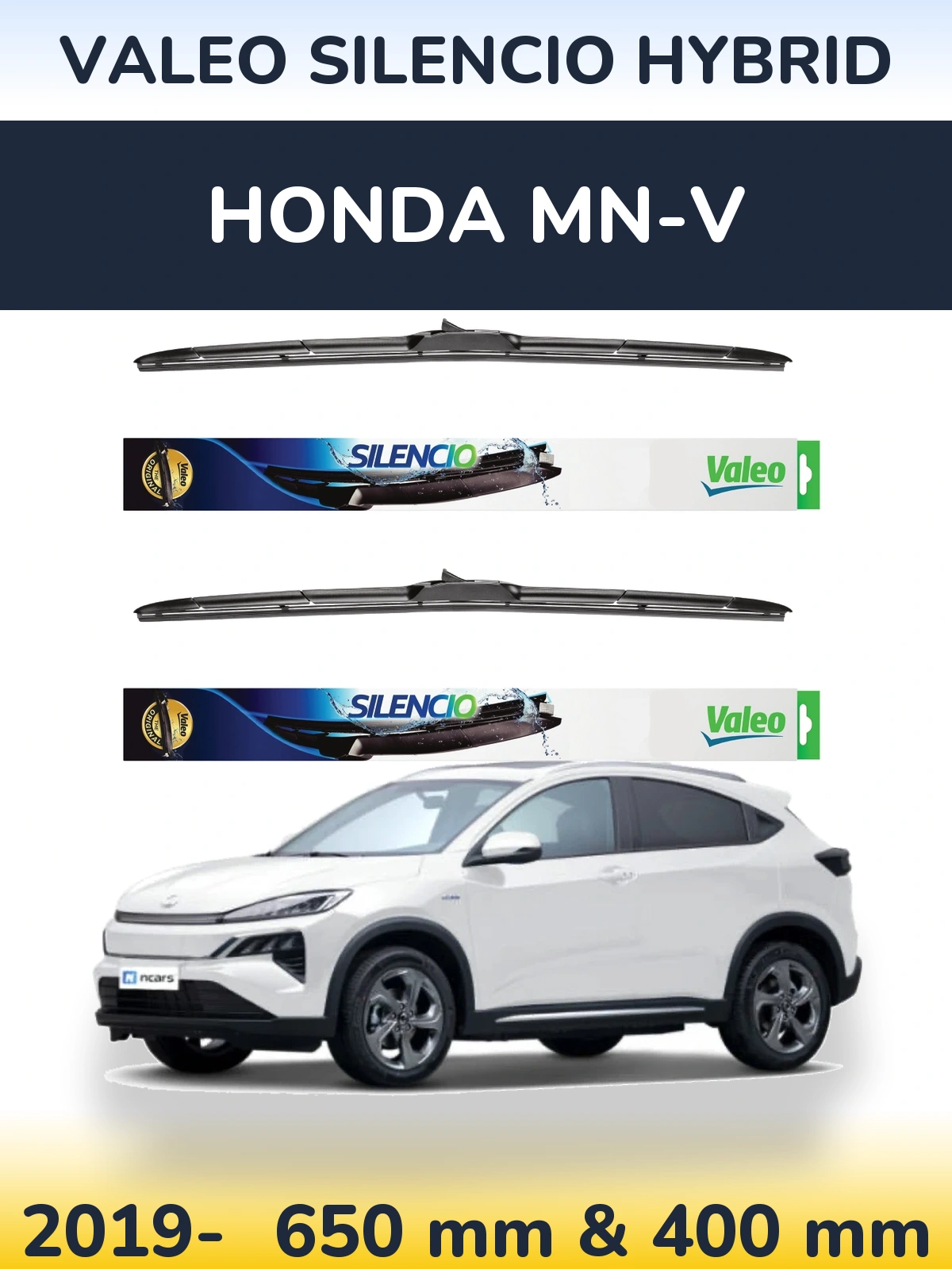 Комплект передних дворников Valeo Silencio Hybrid 650 & 400 мм для Honda MN-V 2019-2026