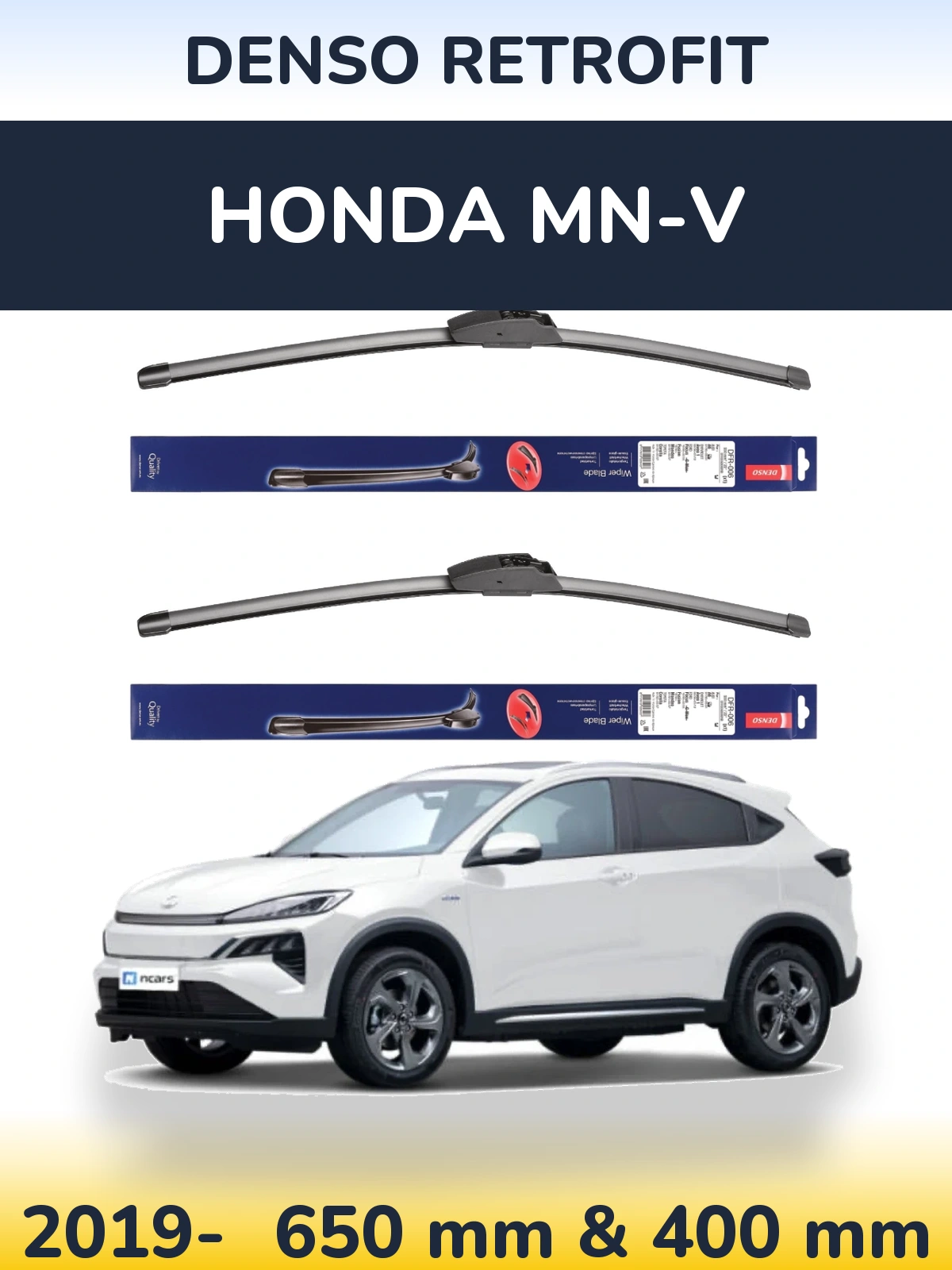 Комплект передних дворников Denso Retrofit 650 & 400 мм для Honda MN-V 2019-2026