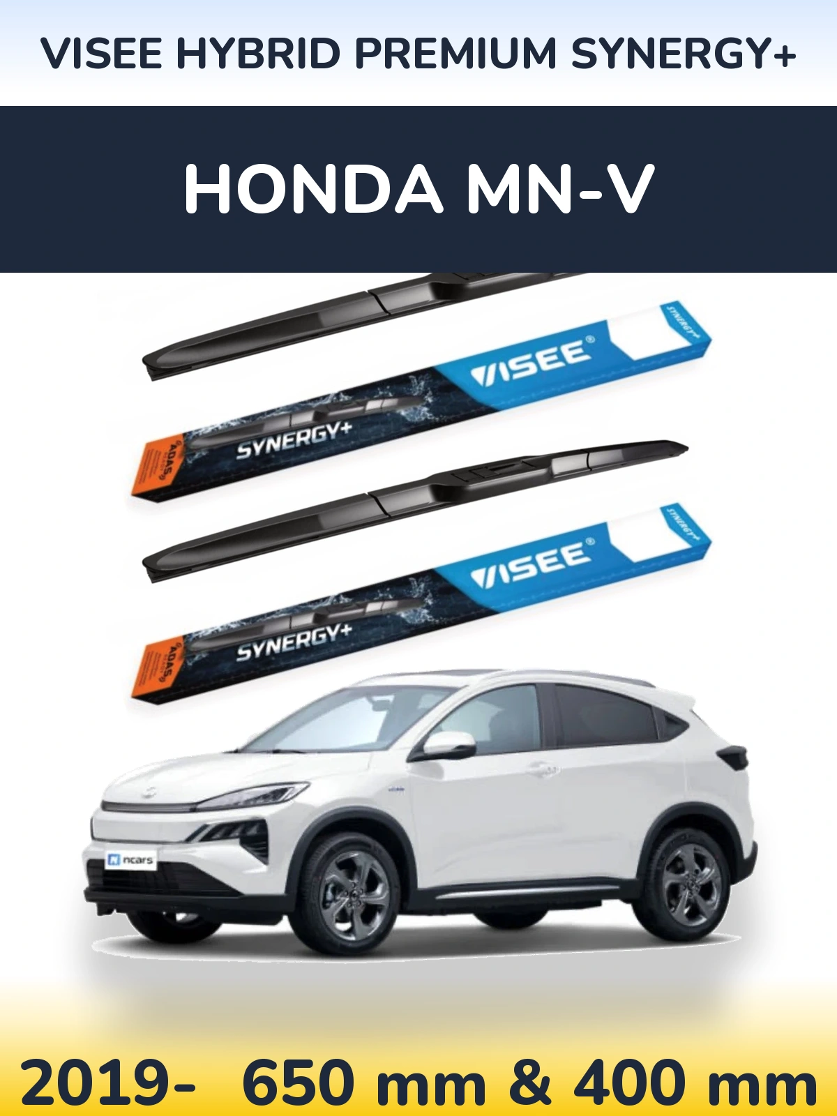Комплект передних дворников VISEE HYBRID PREMIUM SYNERGY+ 650 & 400 мм для Honda MN-V 2019-2026