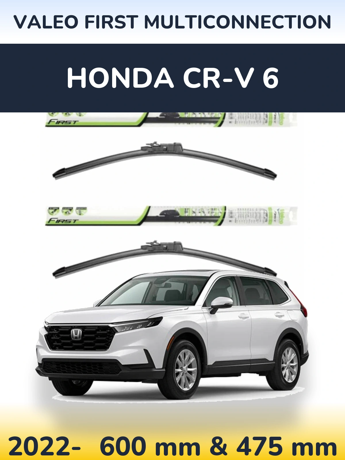 Komplet przednich wycieraczek Valeo First MultiConnection 600 & 475 mm do Honda CR-V 6 2022-2026