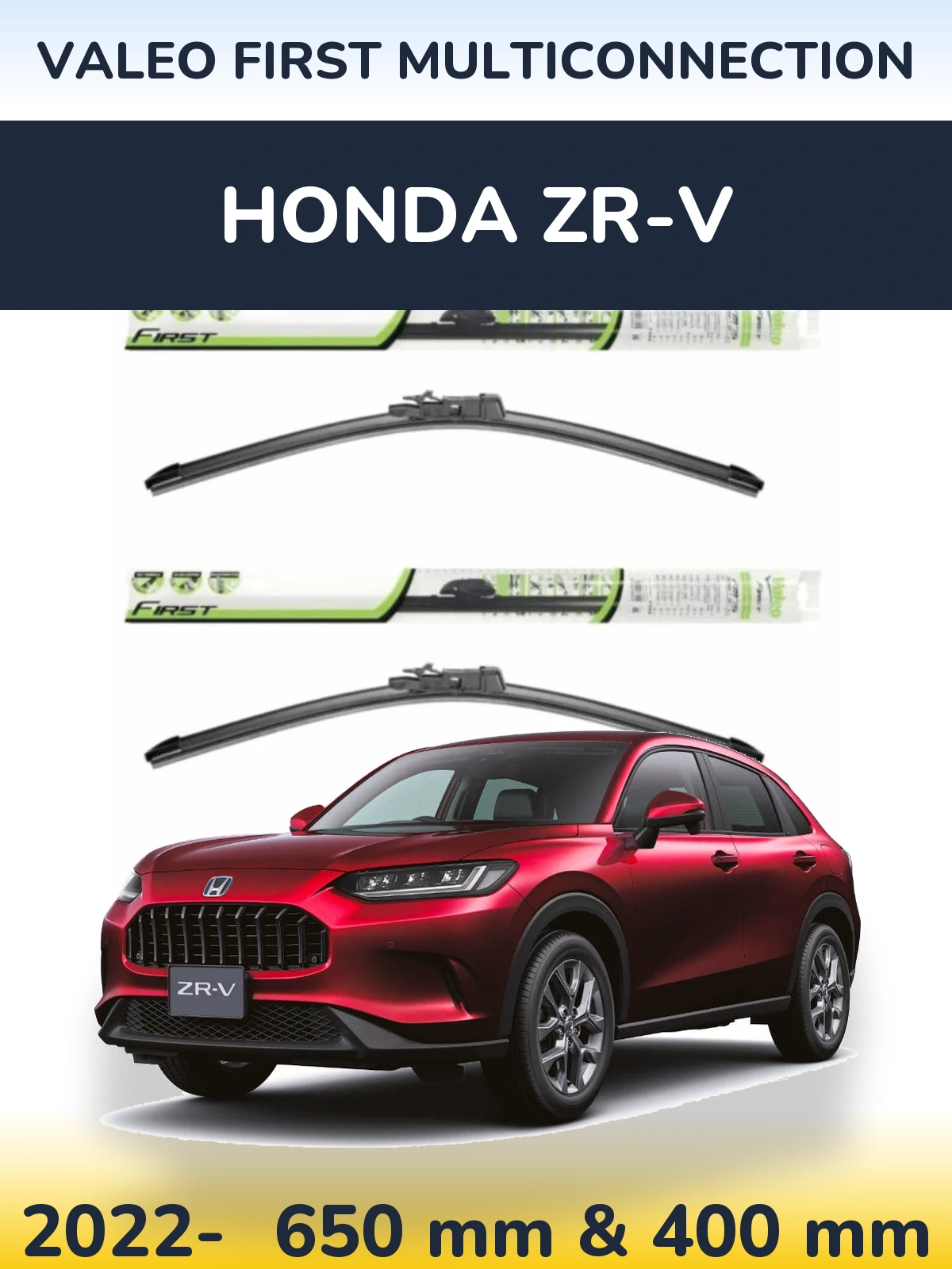 Комплект передних дворников Valeo First MultiConnection 650 & 400 мм для Honda ZR-V 2022-2026